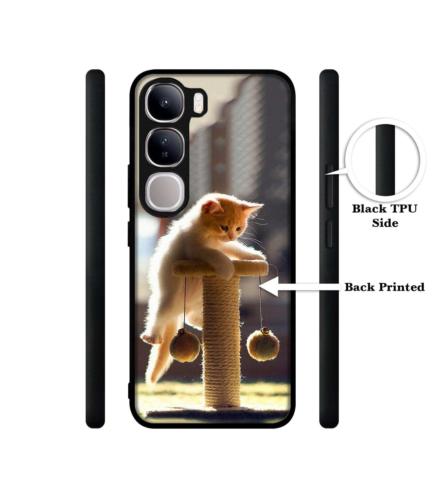 Cat Climbing Design Designer 2D Printed Back Case Cover for Vivo Y300 5G / V40 Lite 5G