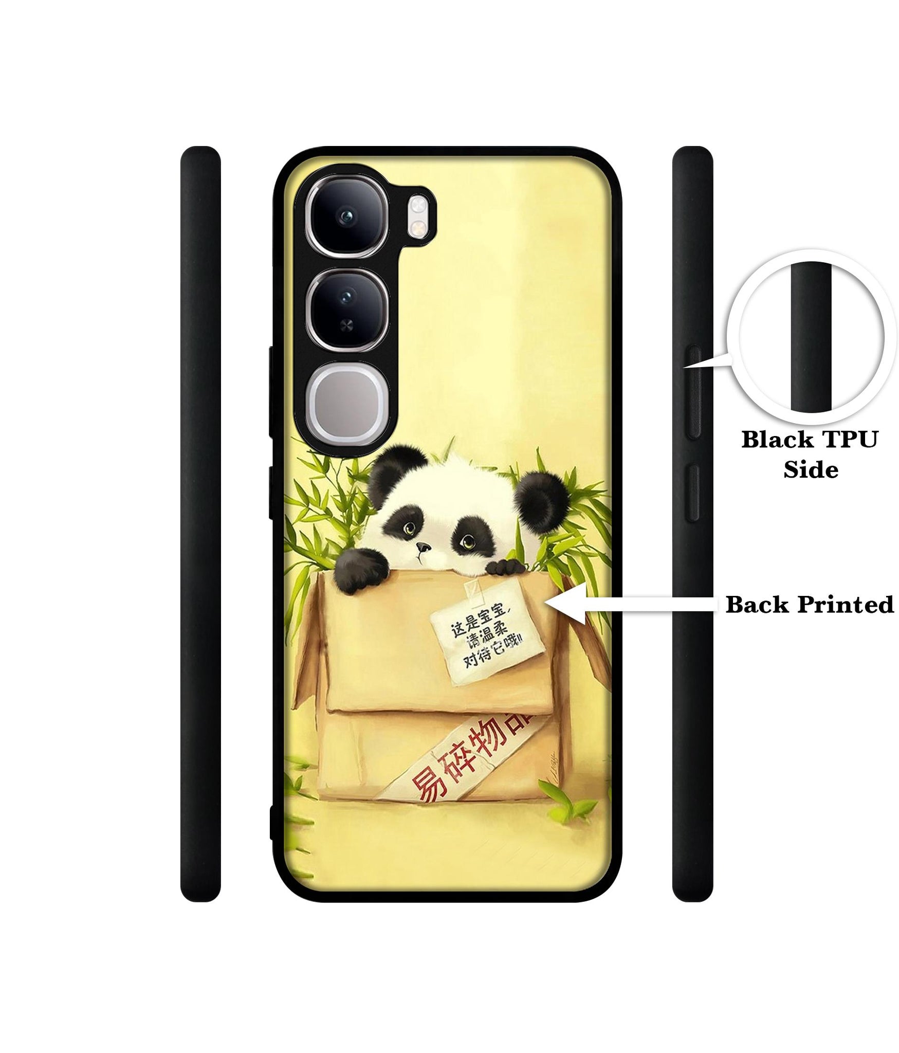 Panda In Box Design Designer 2D Printed Back Case Cover for Vivo Y300 5G / V40 Lite 5G