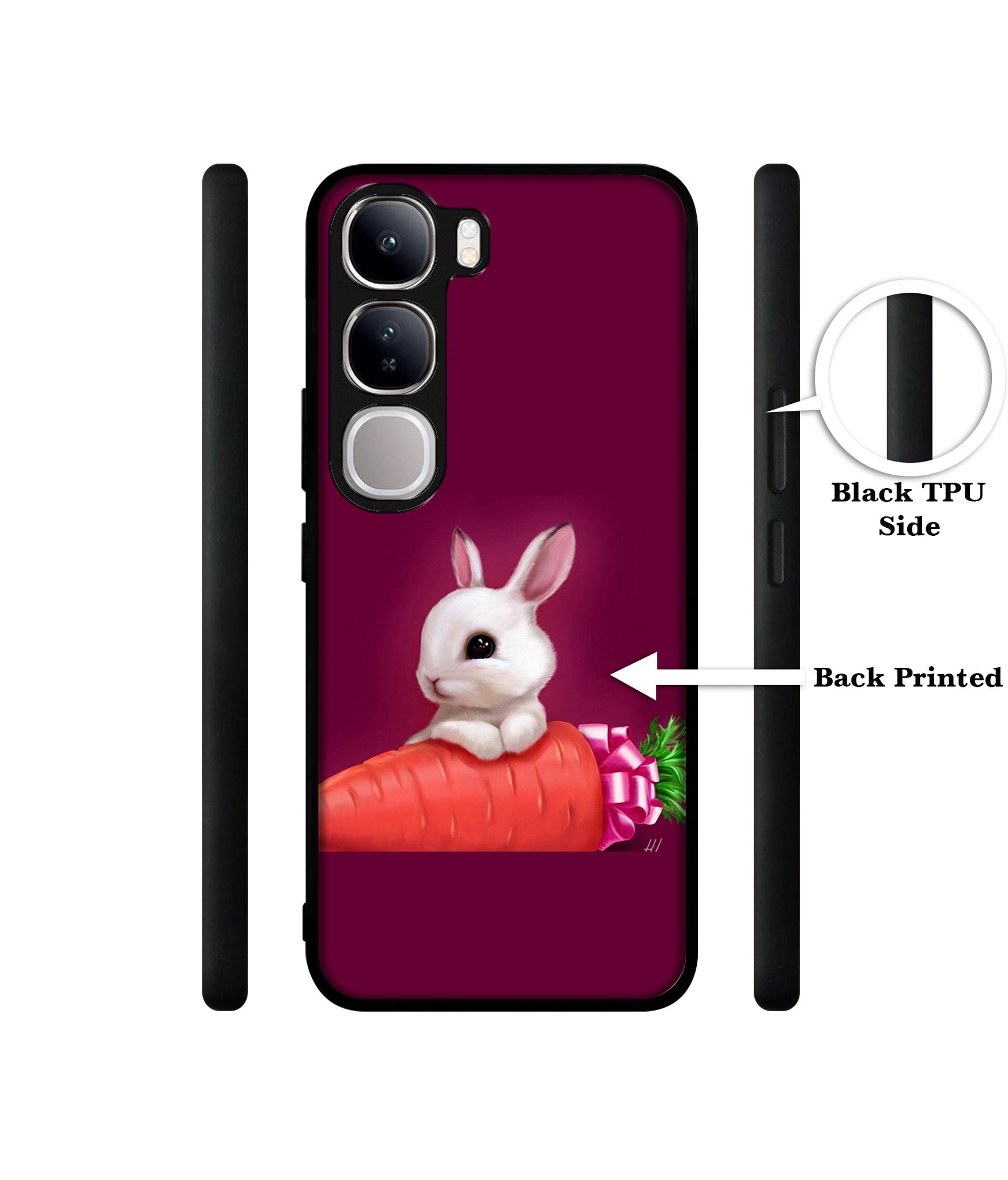 Bunny With Carrot Design Designer 2D Printed Back Case Cover for Vivo Y300 5G / V40 Lite 5G