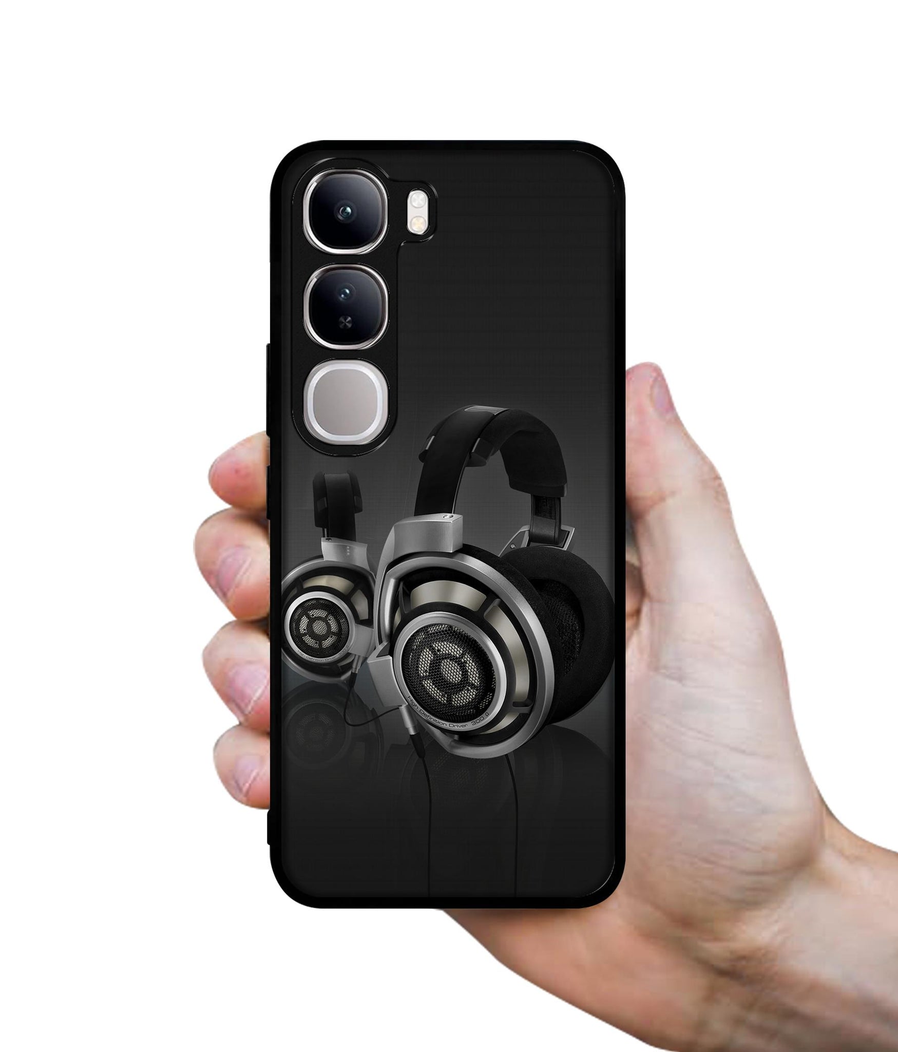 Head Phone Design Designer 2D Printed Back Case Cover for Vivo Y300 5G / V40 Lite 5G
