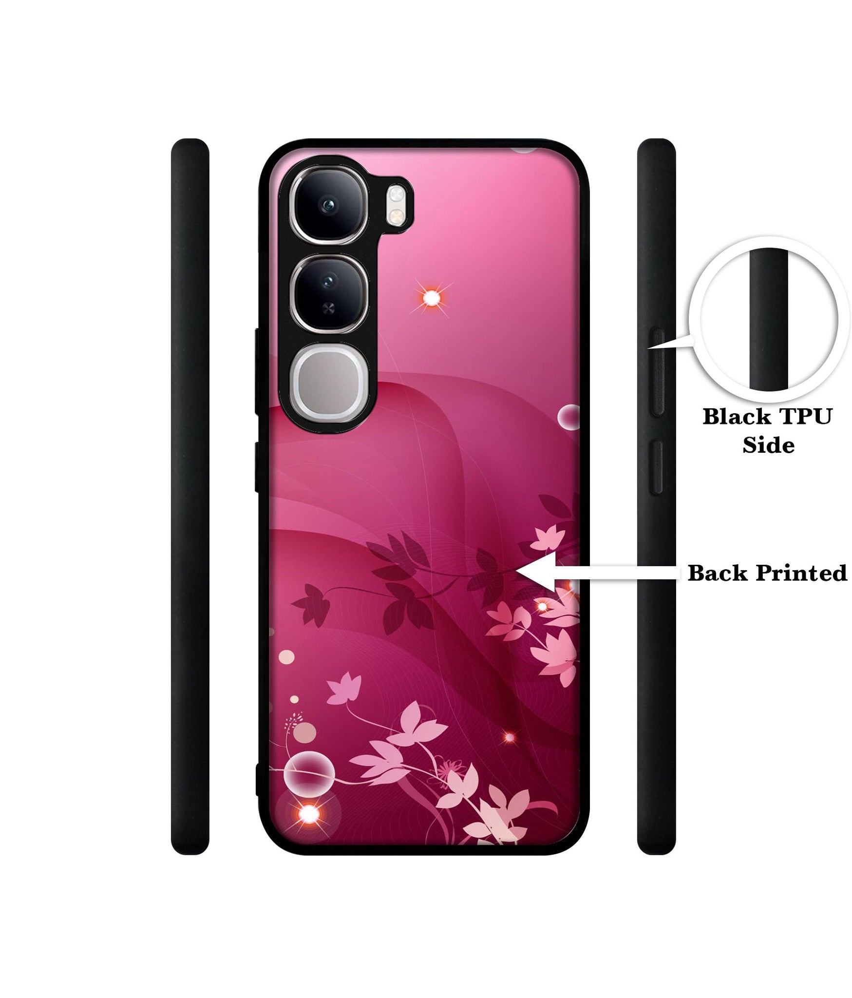 Pink Abstract Design Designer 2D Printed Back Case Cover for Vivo Y300 5G / V40 Lite 5G