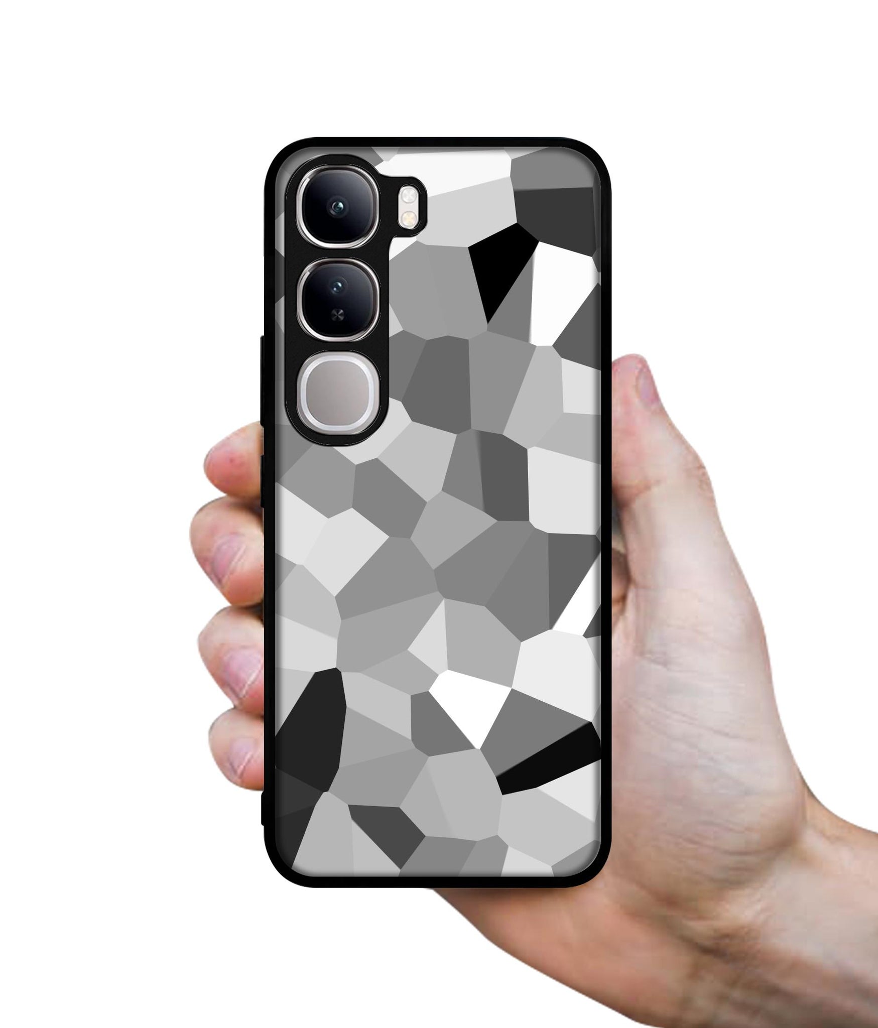 Black & White Mathematical Shape Design Designer 2D Printed Back Case Cover for Vivo Y300 5G / V40 Lite 5G
