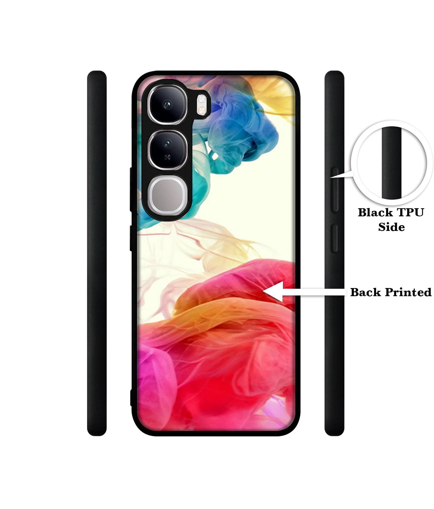 Colored Smoke Design Designer 2D Printed Back Case Cover for Vivo Y300 5G / V40 Lite 5G