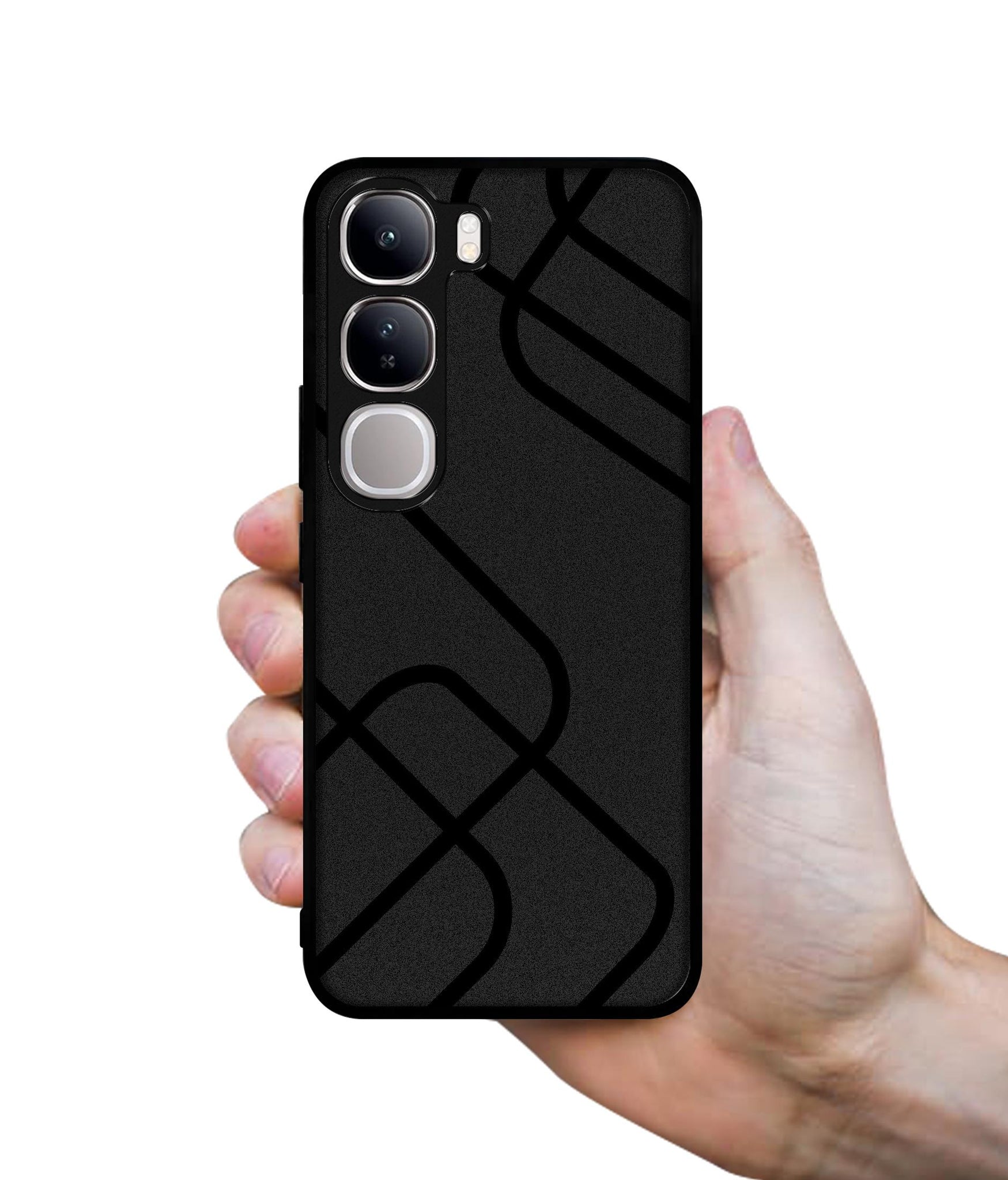 Zig-Zag Black Line Design Designer 2D Printed Back Case Cover for Vivo Y300 5G / V40 Lite 5G
