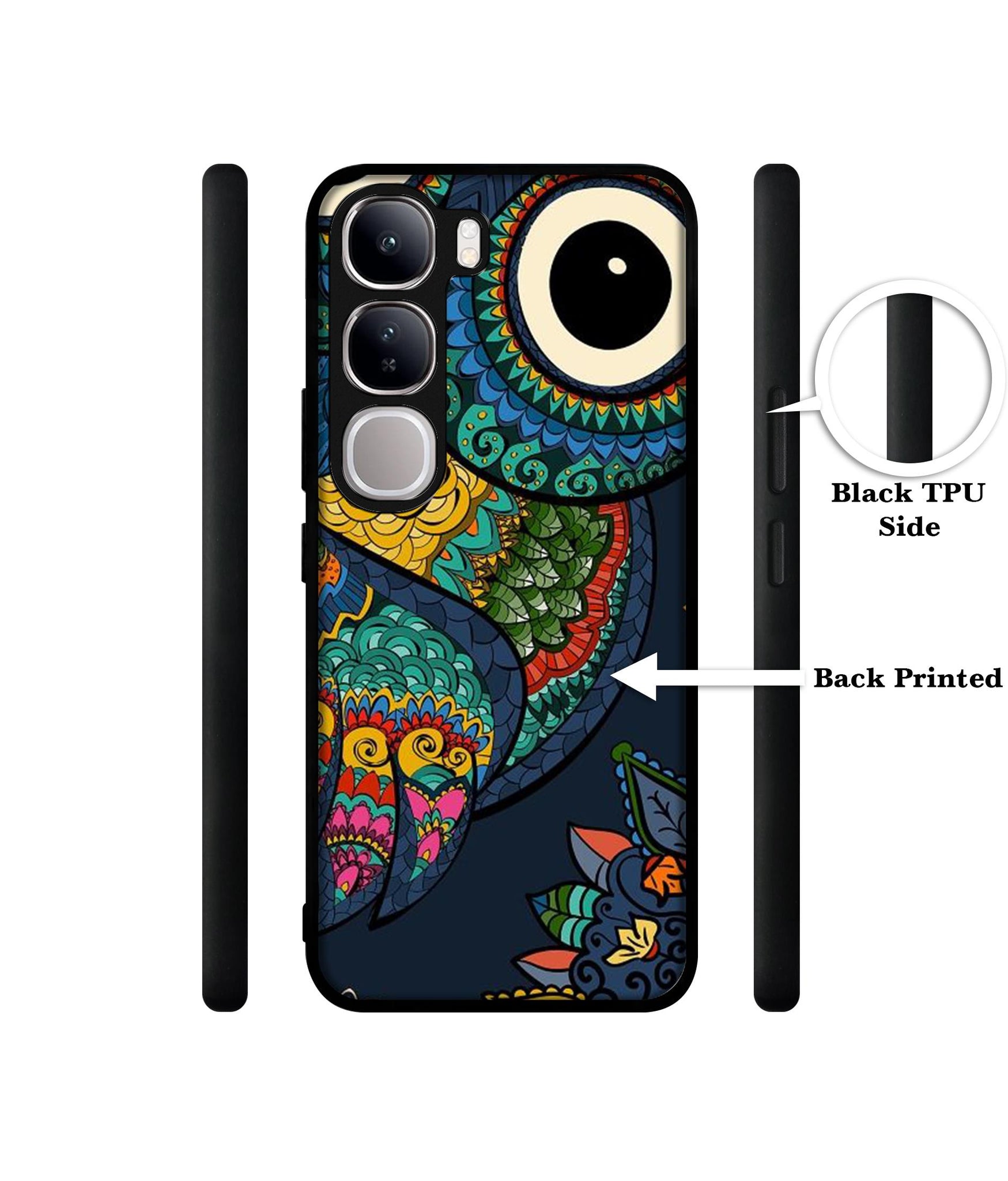 Owl Illustration Design Designer 2D Printed Back Case Cover for Vivo Y300 5G / V40 Lite 5G