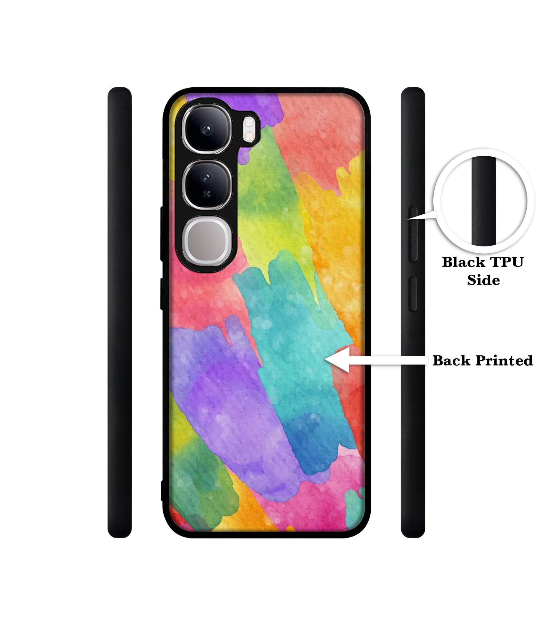 Water Paint Colorful Abstract Design Designer 2D Printed Back Case Cover for Vivo Y300 5G / V40 Lite 5G