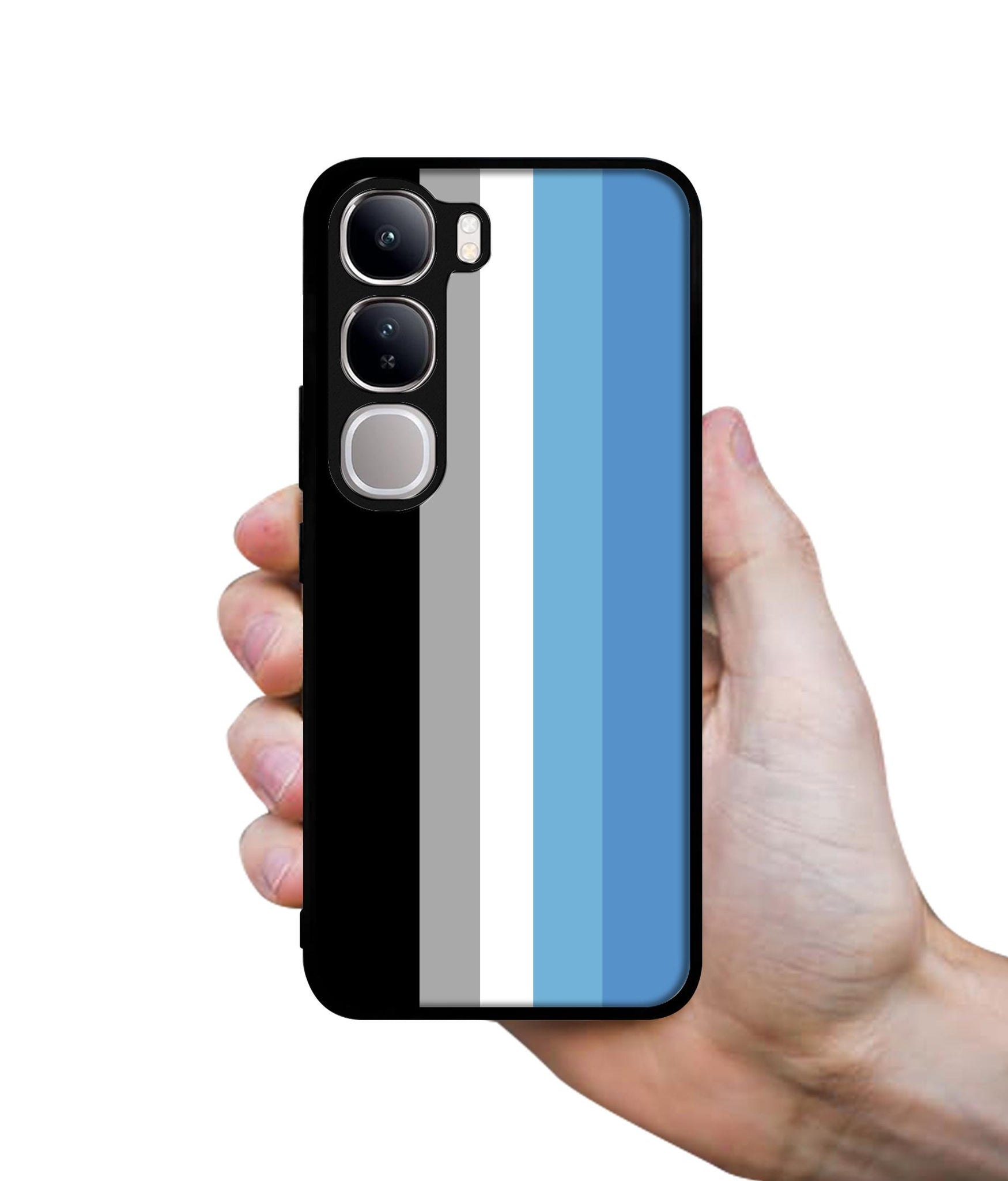 White and Blue Lines Design Designer 2D Printed Back Case Cover for Vivo Y300 5G / V40 Lite 5G
