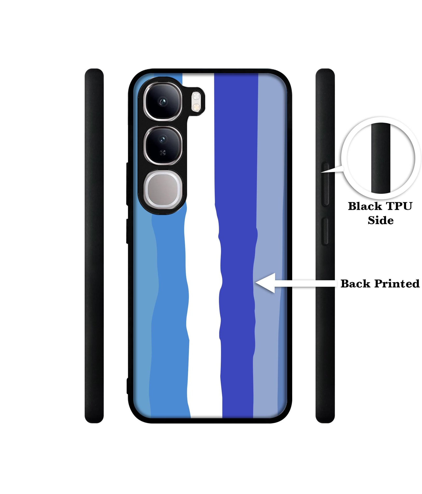 Blue Stripes Rainbow Design Designer 2D Printed Back Case Cover for Vivo Y300 5G / V40 Lite 5G