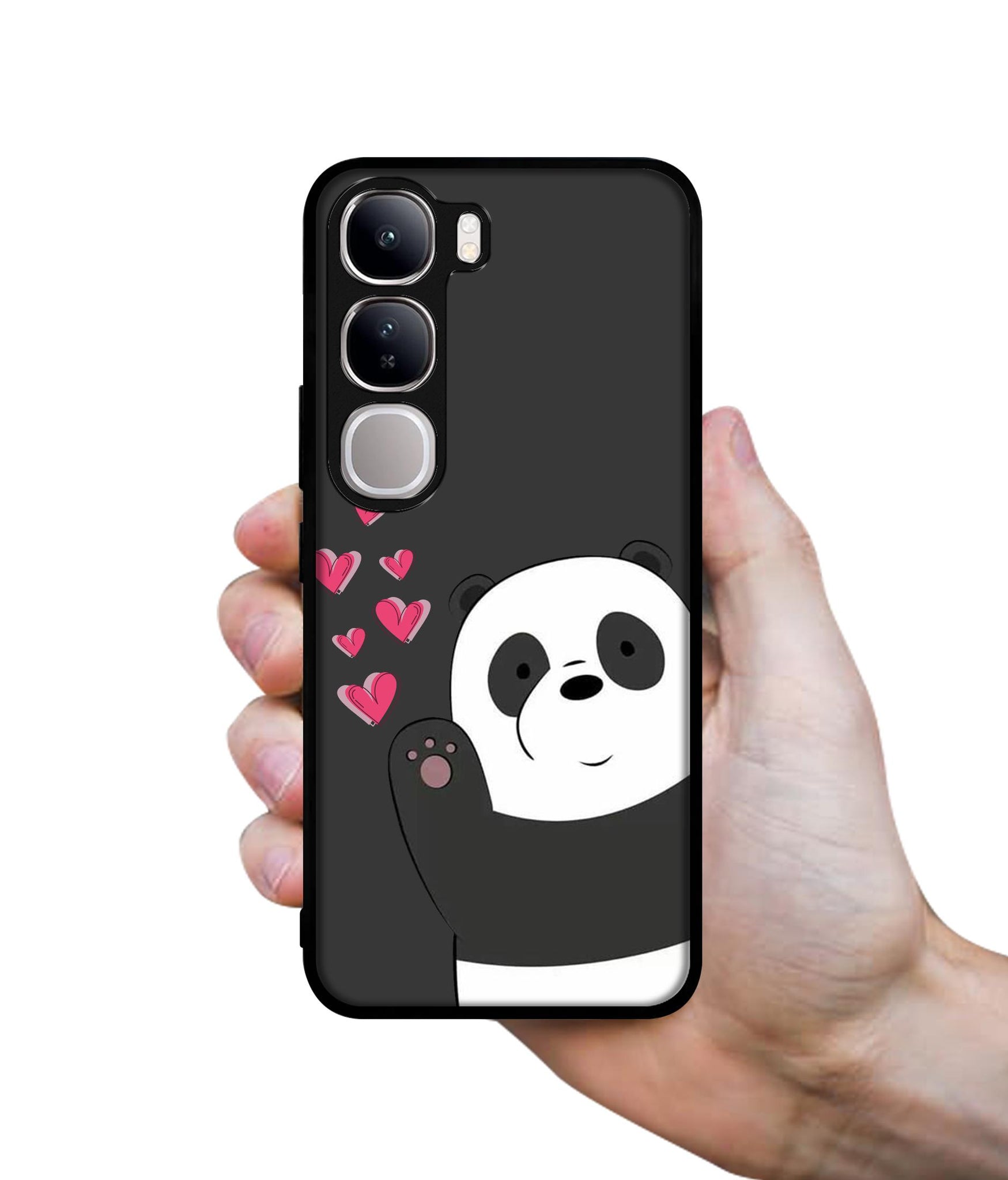 Love Panda Design Designer 2D Printed Back Case Cover for Vivo Y300 5G / V40 Lite 5G