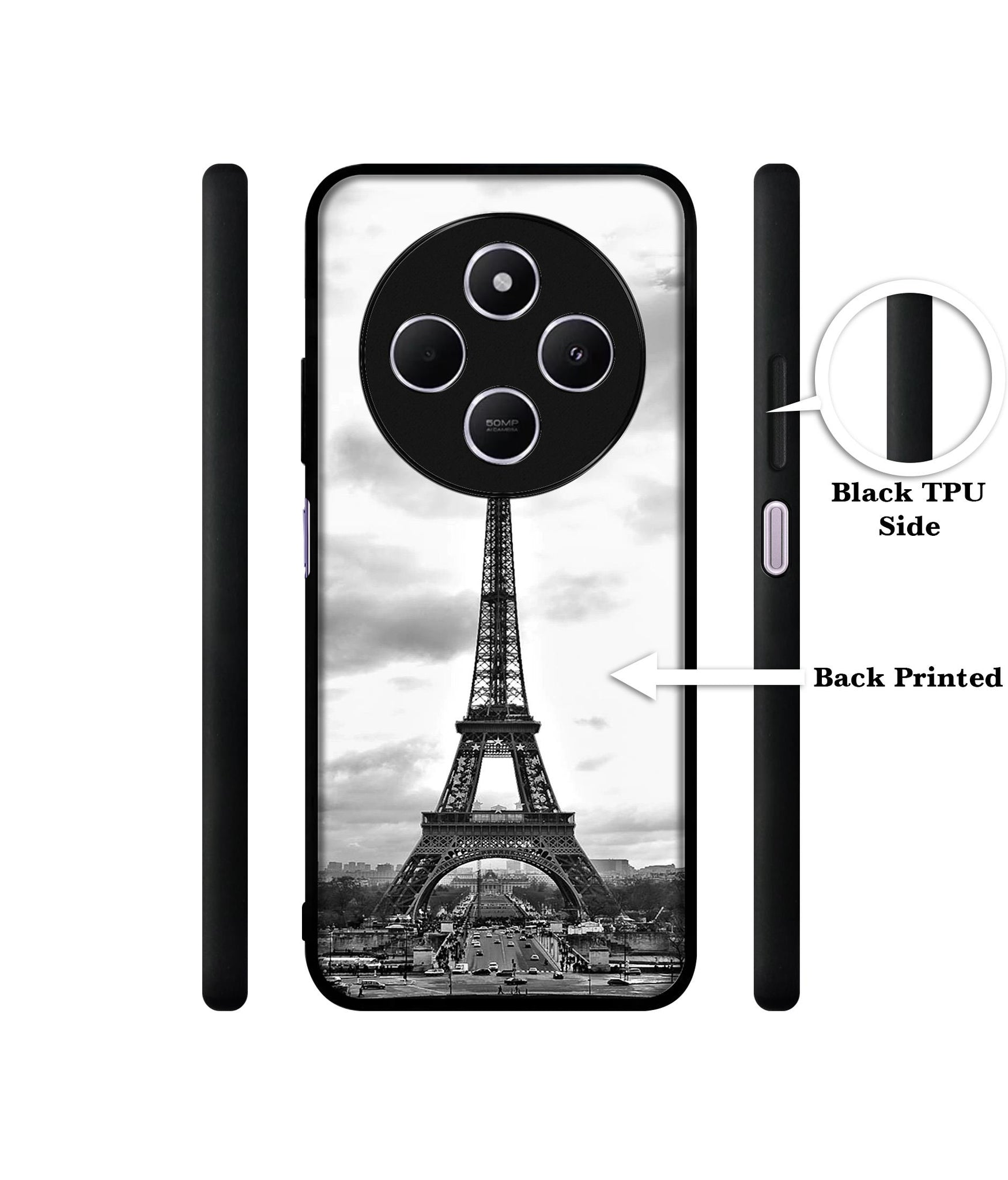 Eiffel Tower Design Designer 2D Printed Back Case Cover for Mi Redmi A4 5G / 14C 5G / 14R 5G / Poco C75 5G