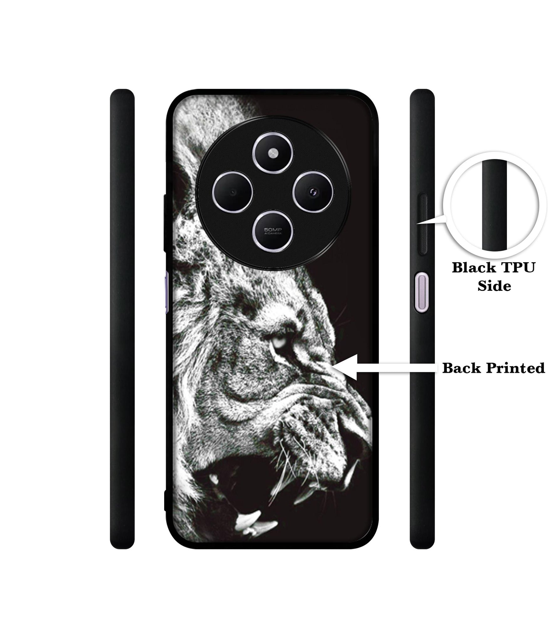 Angry Lion Design Designer 2D Printed Back Case Cover for Mi Redmi A4 5G / 14C 5G / 14R 5G / Poco C75 5G