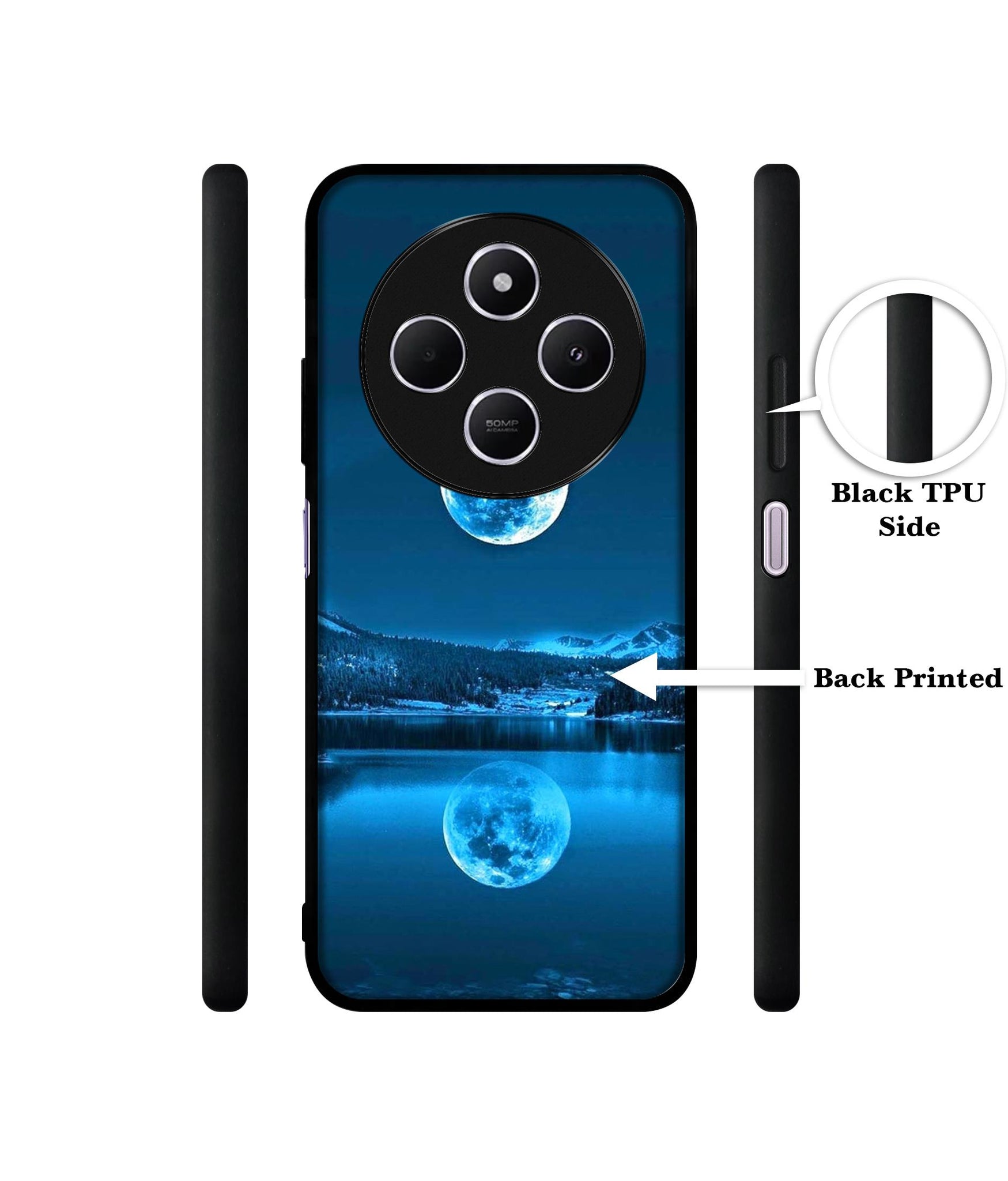 Awesome Moon Design Designer 2D Printed Back Case Cover for Mi Redmi A4 5G / 14C 5G / 14R 5G / Poco C75 5G