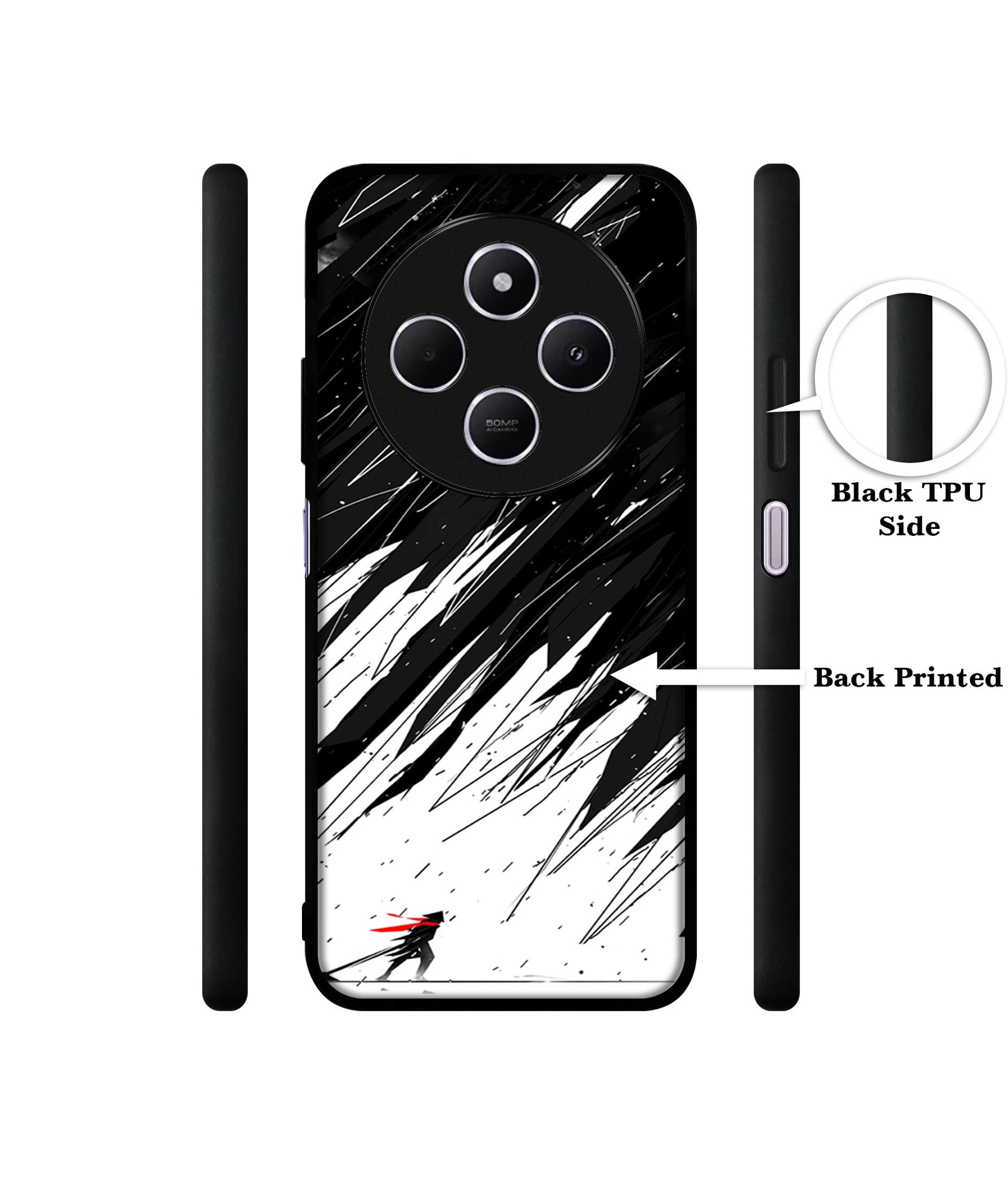 Geometric Strom Design Designer 2D Printed Back Case Cover for Mi Redmi A4 5G / 14C 5G / 14R 5G / Poco C75 5G