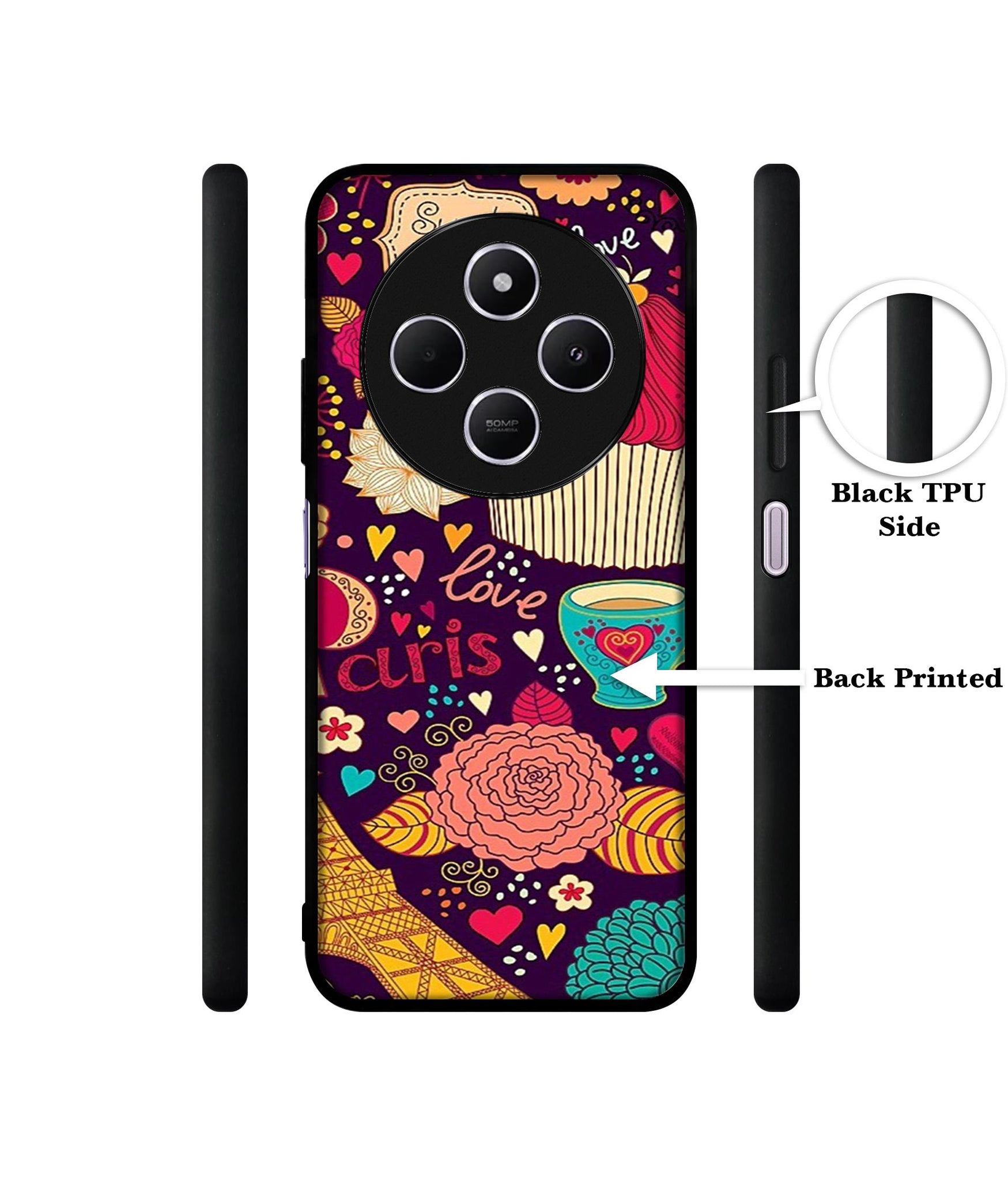 Paris Flower Love Design Designer 2D Printed Back Case Cover for Mi Redmi A4 5G / 14C 5G / 14R 5G / Poco C75 5G