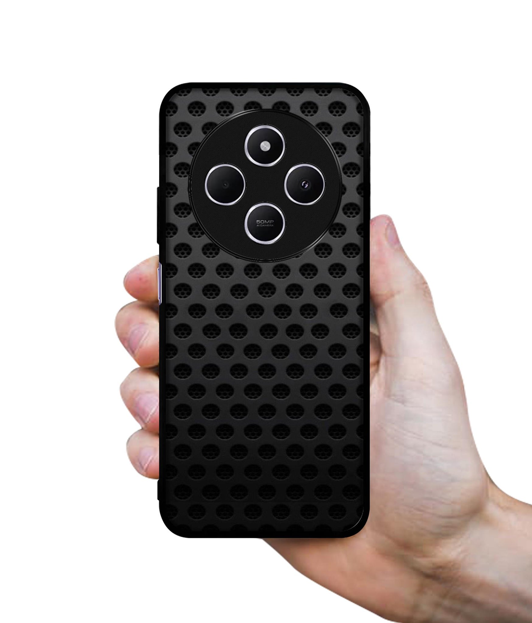 Black Circle Design Designer 2D Printed Back Case Cover for Mi Redmi A4 5G / 14C 5G / 14R 5G / Poco C75 5G