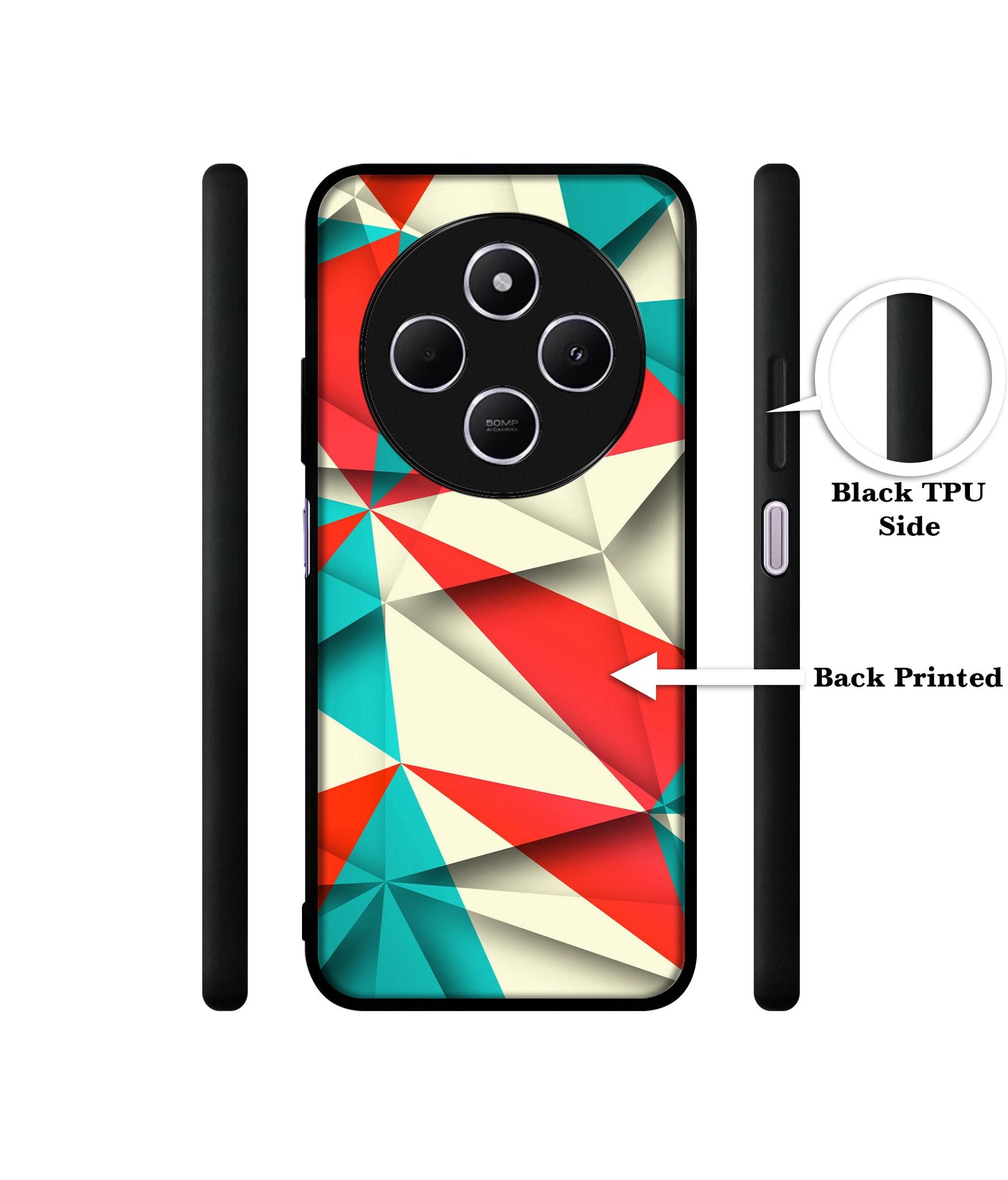 Red Blue White Pattern Design Designer 2D Printed Back Case Cover for Mi Redmi A4 5G / 14C 5G / 14R 5G / Poco C75 5G