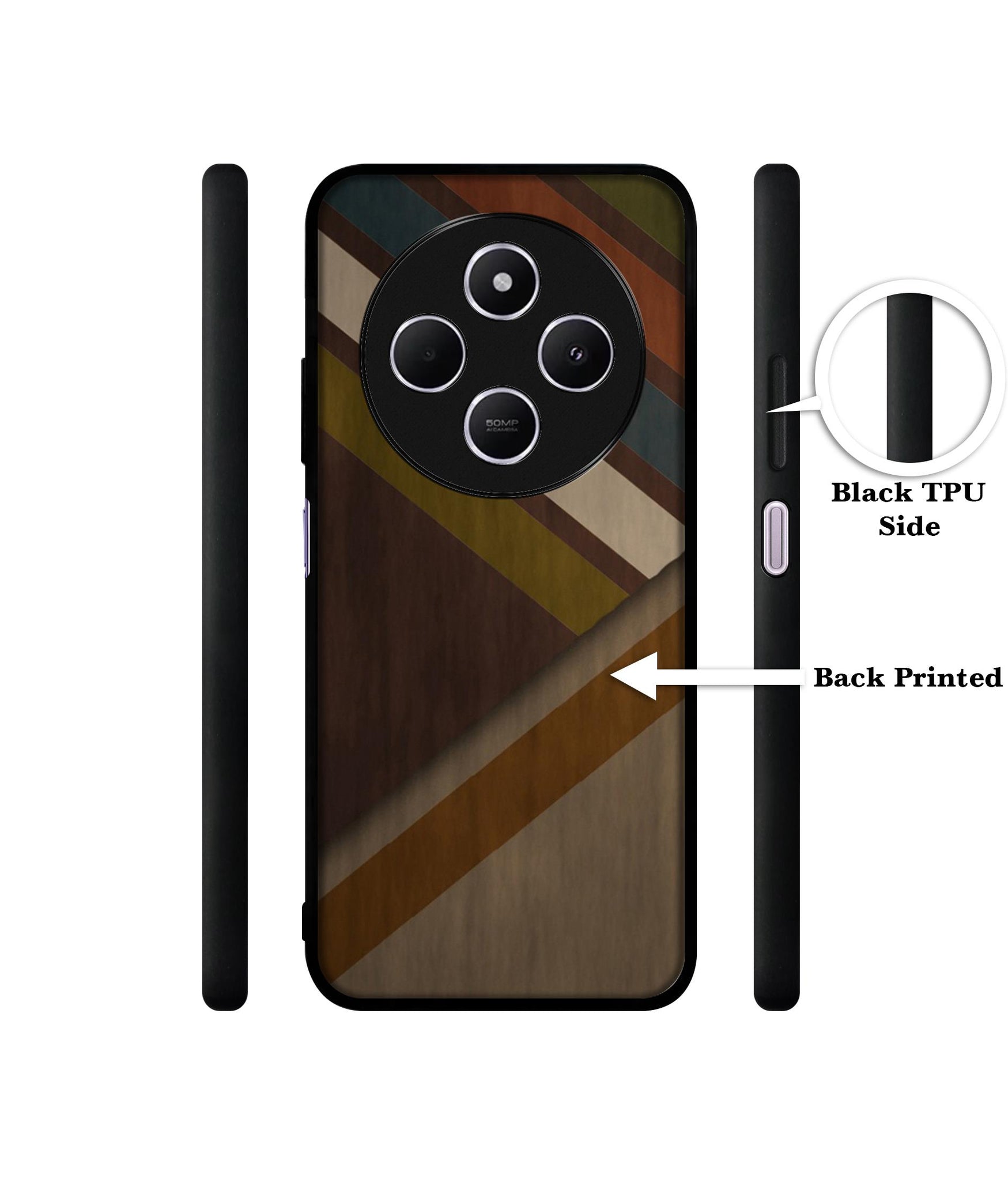 Colorful Wooden Pattern Design Designer 2D Printed Back Case Cover for Mi Redmi A4 5G / 14C 5G / 14R 5G / Poco C75 5G