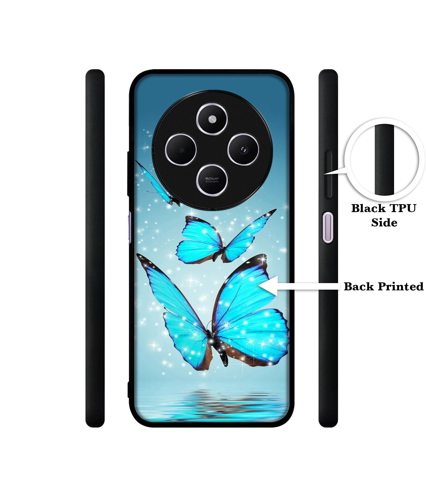 Flying Butterflies Designer 2D Printed Back Case Cover for Mi Redmi A4 5G / 14C 5G / 14R 5G / Poco C75 5G