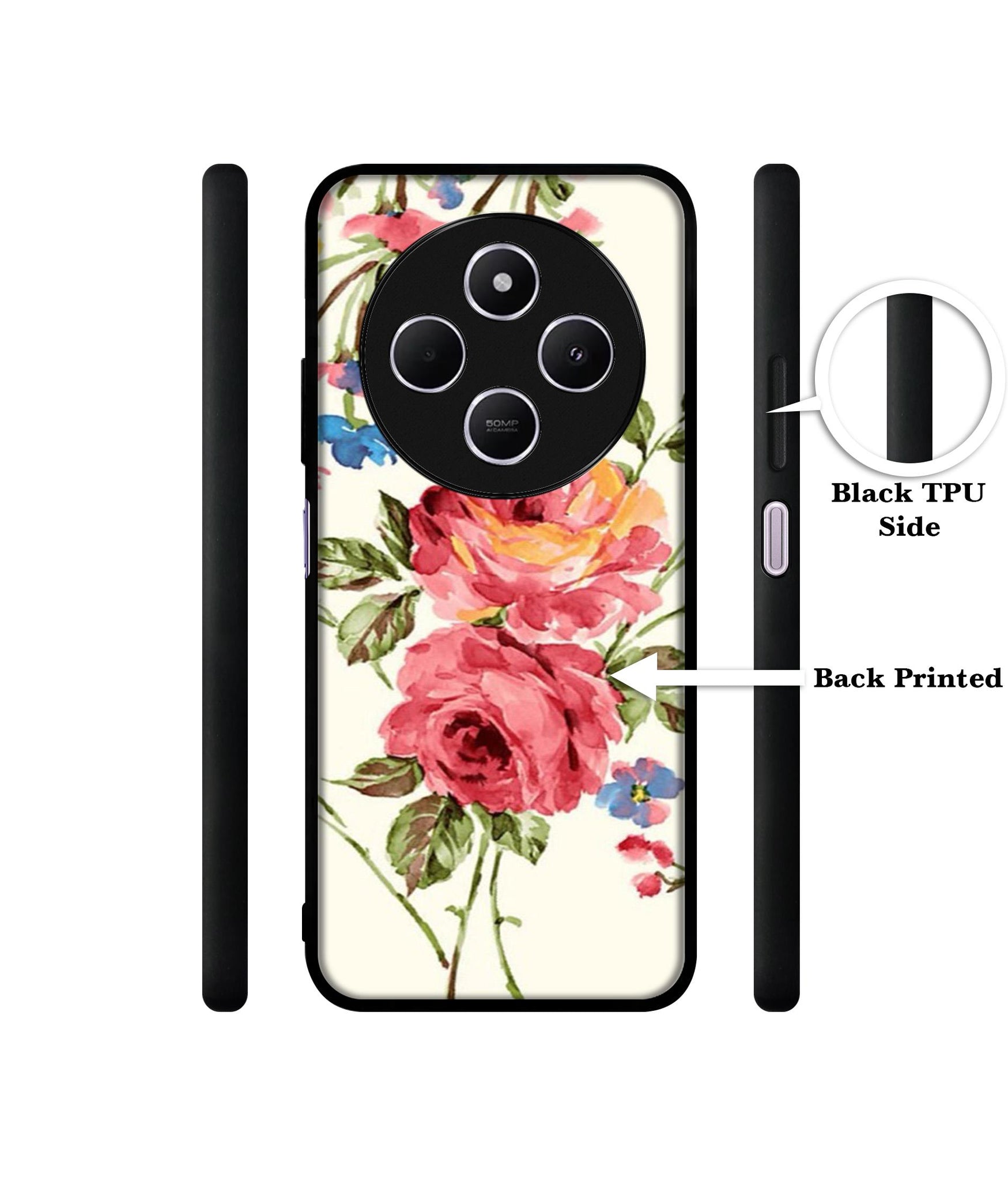 Vintage Painting Flower Design Designer 2D Printed Back Case Cover for Mi Redmi A4 5G / 14C 5G / 14R 5G / Poco C75 5G