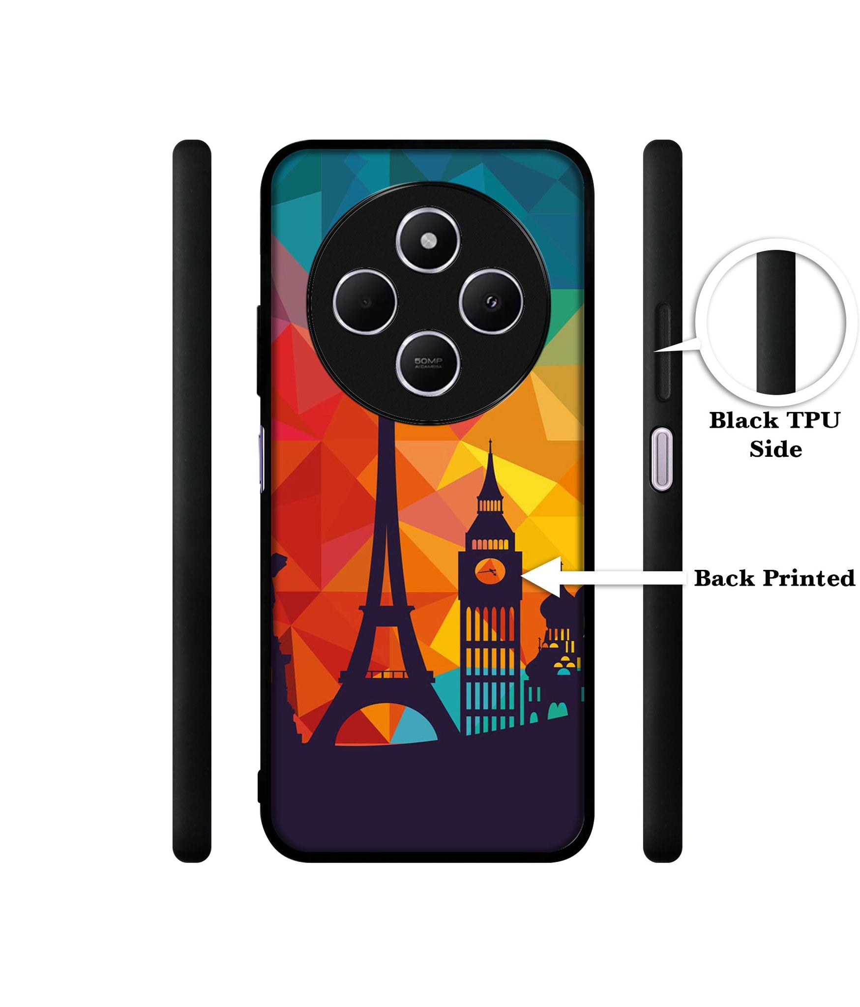 Colored Paris Design Designer 2D Printed Back Case Cover for Mi Redmi A4 5G / 14C 5G / 14R 5G / Poco C75 5G