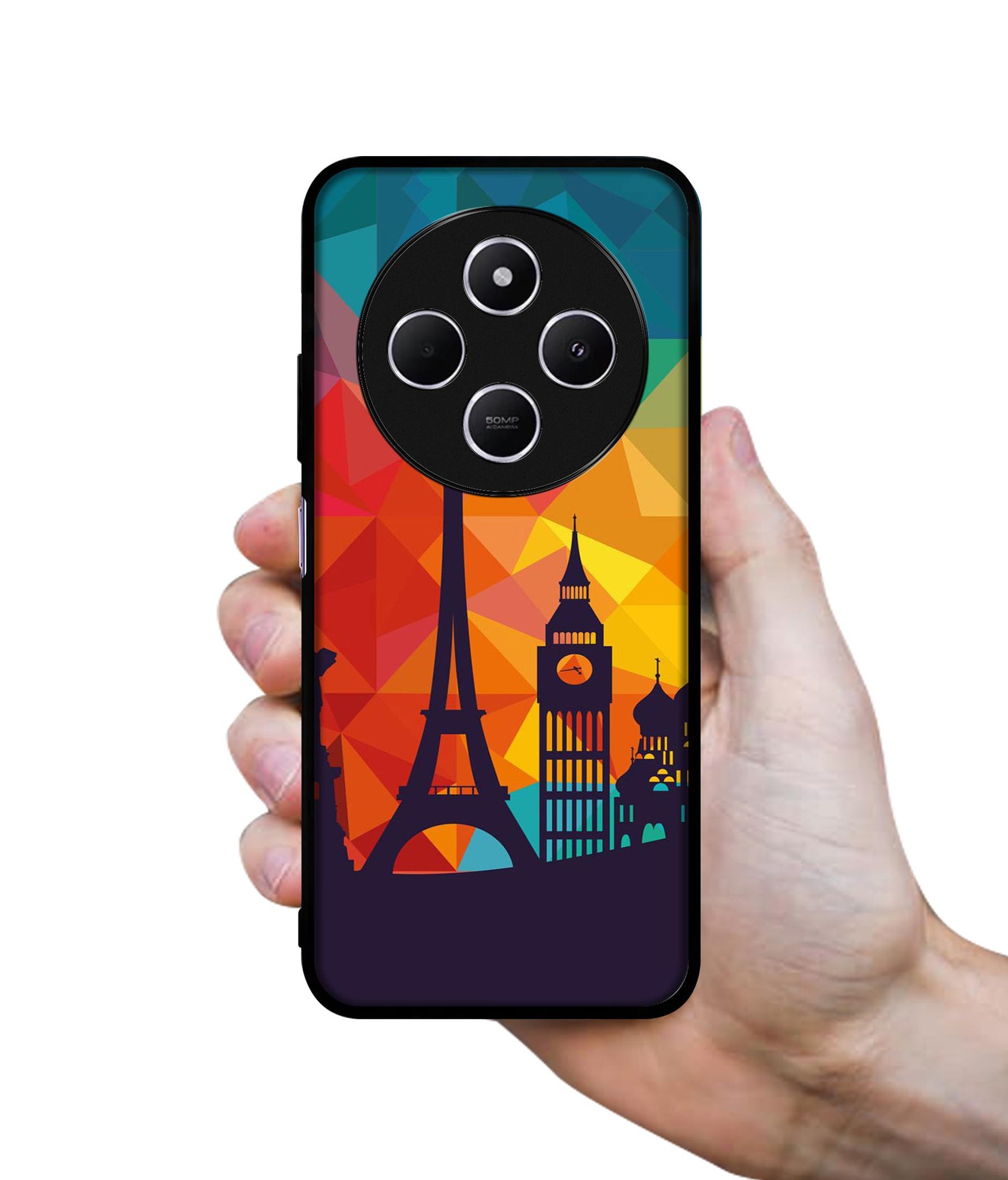 Colored Paris Design Designer 2D Printed Back Case Cover for Mi Redmi A4 5G / 14C 5G / 14R 5G / Poco C75 5G