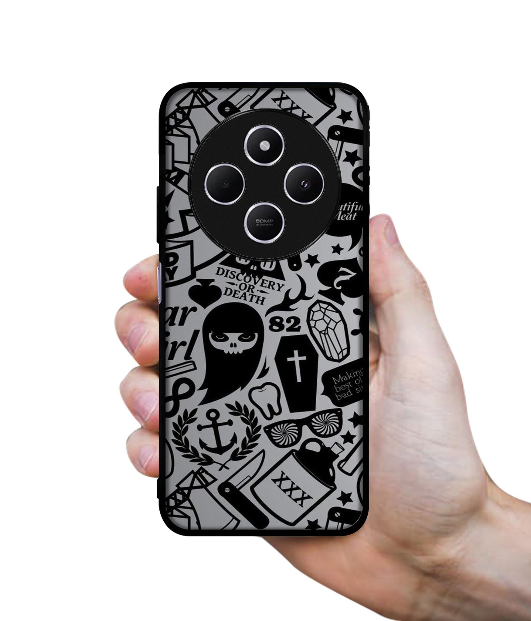 Discover Or Death Design Designer 2D Printed Back Case Cover for Mi Redmi A4 5G / 14C 5G / 14R 5G / Poco C75 5G