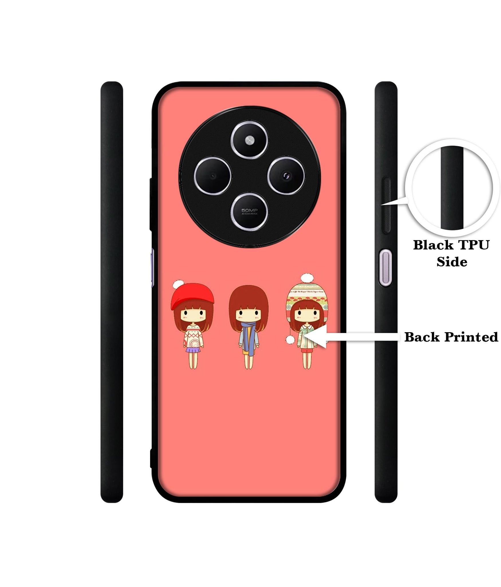 Cute Girls Design Designer 2D Printed Back Case Cover for Mi Redmi A4 5G / 14C 5G / 14R 5G / Poco C75 5G