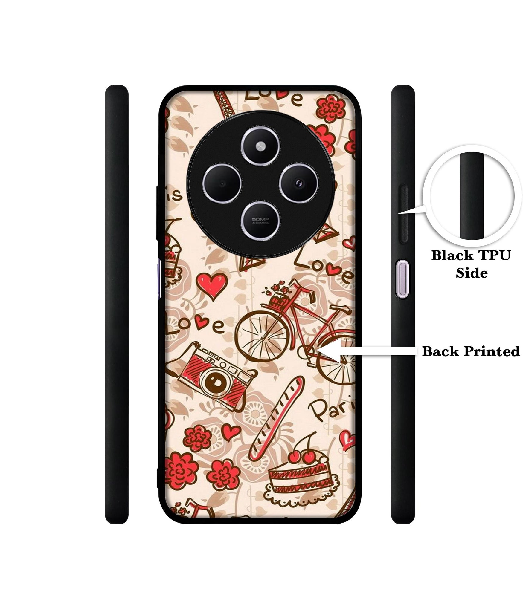 Vintage Paris Design Designer 2D Printed Back Case Cover for Mi Redmi A4 5G / 14C 5G / 14R 5G / Poco C75 5G