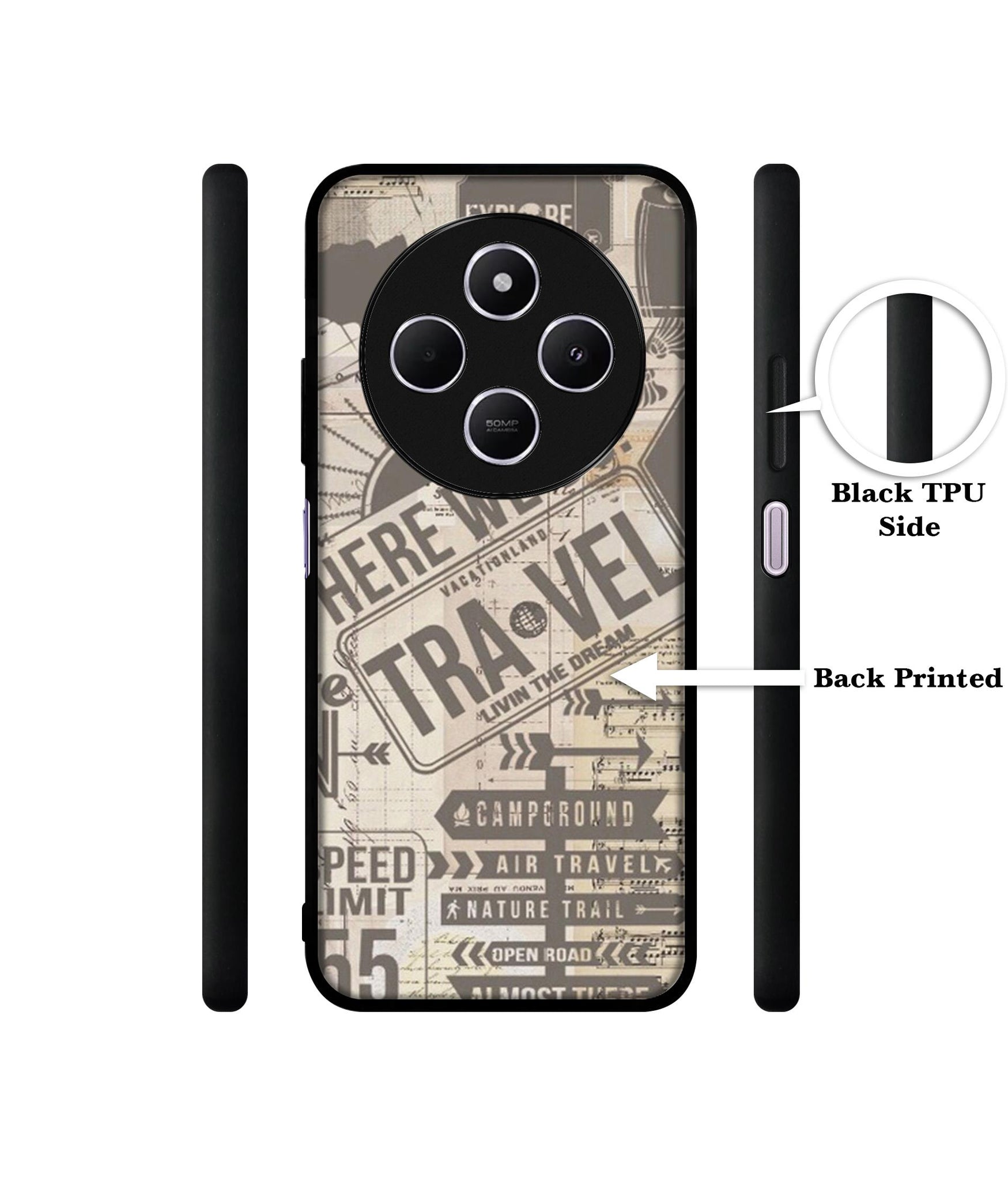 Travel Design Designer 2D Printed Back Case Cover for Mi Redmi A4 5G / 14C 5G / 14R 5G / Poco C75 5G