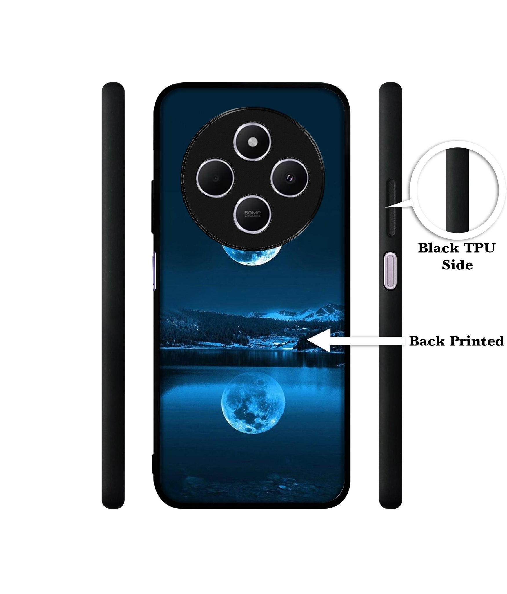 Moon Pattern Print Design Designer 2D Printed Back Case Cover for Mi Redmi A4 5G / 14C 5G / 14R 5G / Poco C75 5G