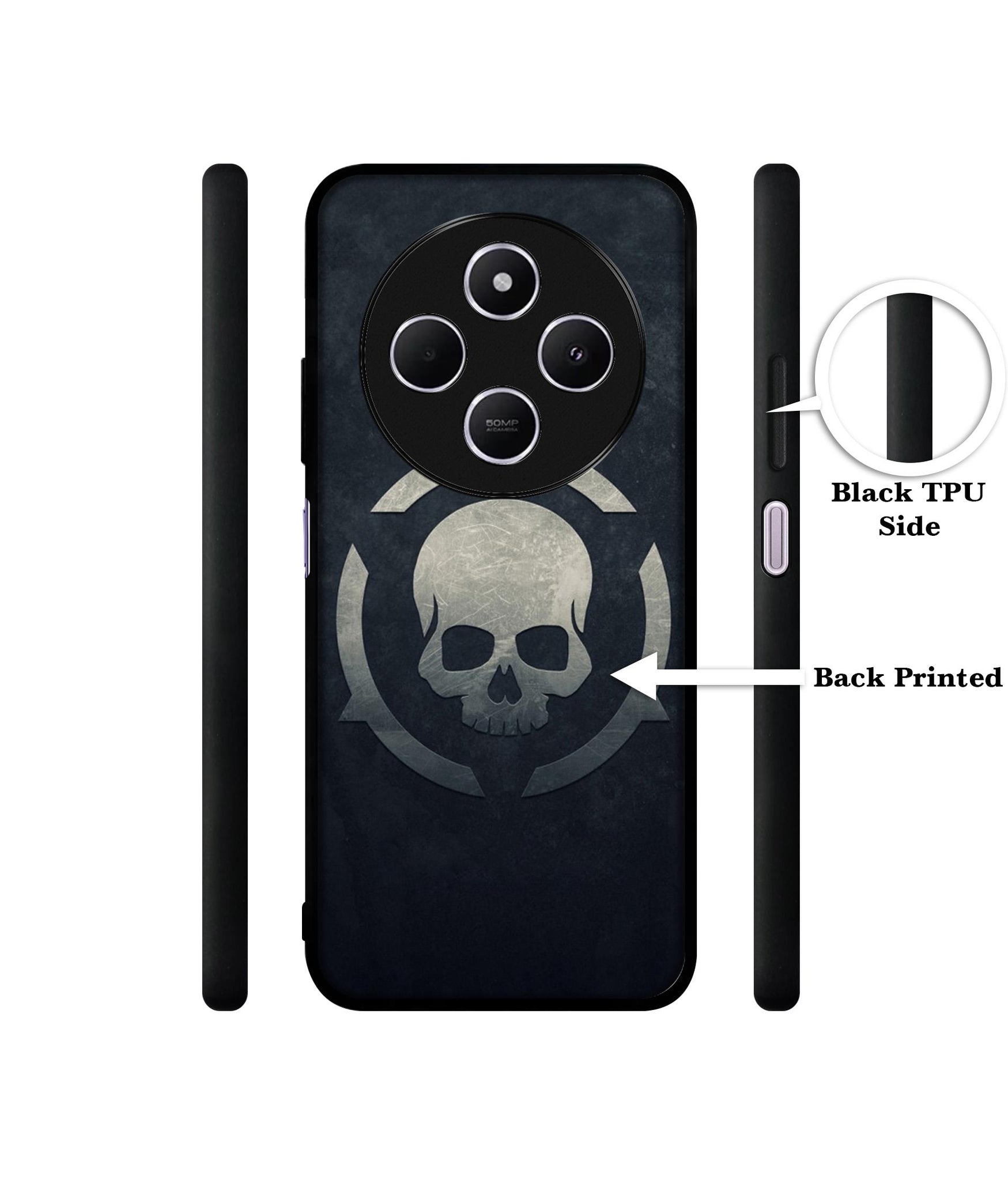 Skull Pattern Print Design Designer 2D Printed Back Case Cover for Mi Redmi A4 5G / 14C 5G / 14R 5G / Poco C75 5G