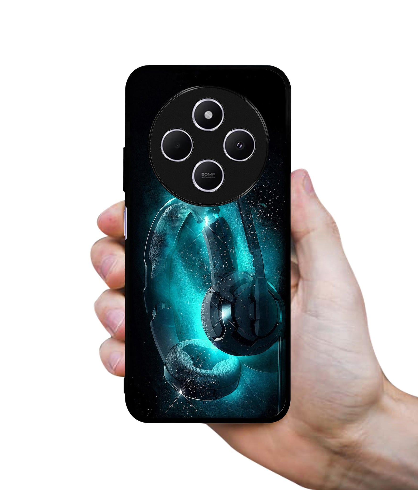 Cool Headphone Design Designer 2D Printed Back Case Cover for Mi Redmi A4 5G / 14C 5G / 14R 5G / Poco C75 5G