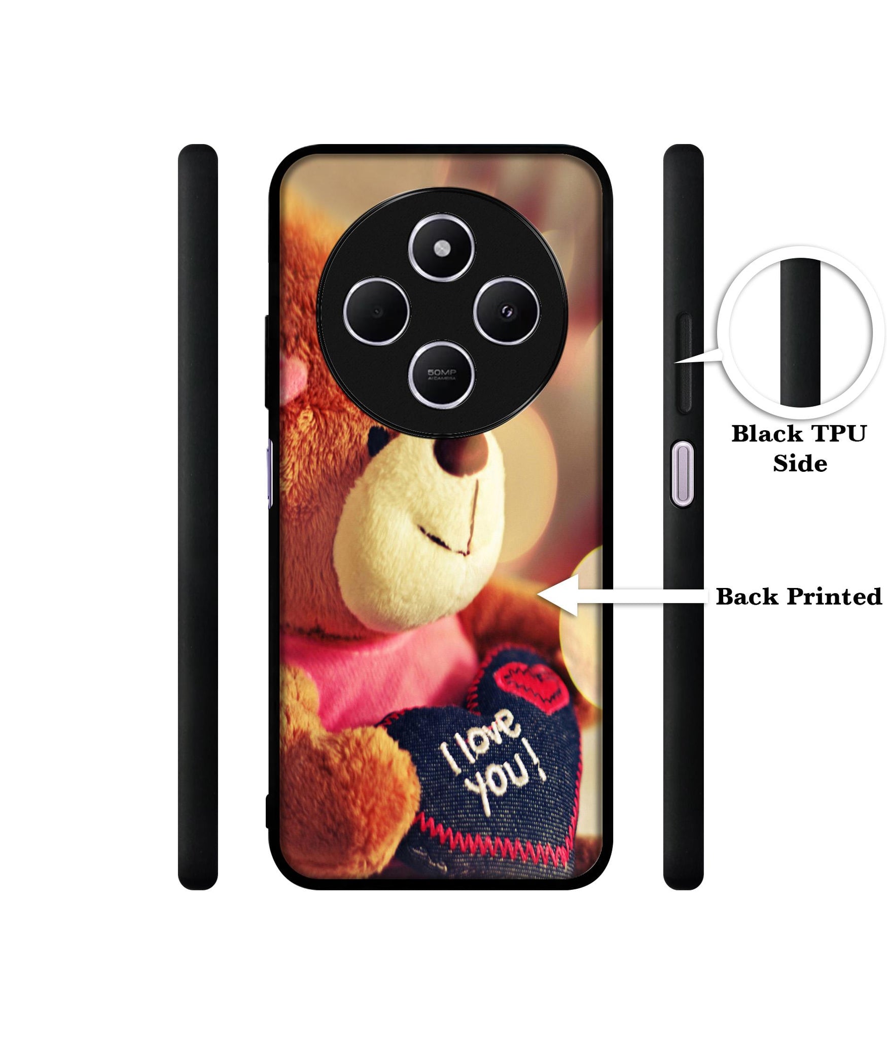 Teddy Bear Design Designer 2D Printed Back Case Cover for Mi Redmi A4 5G / 14C 5G / 14R 5G / Poco C75 5G