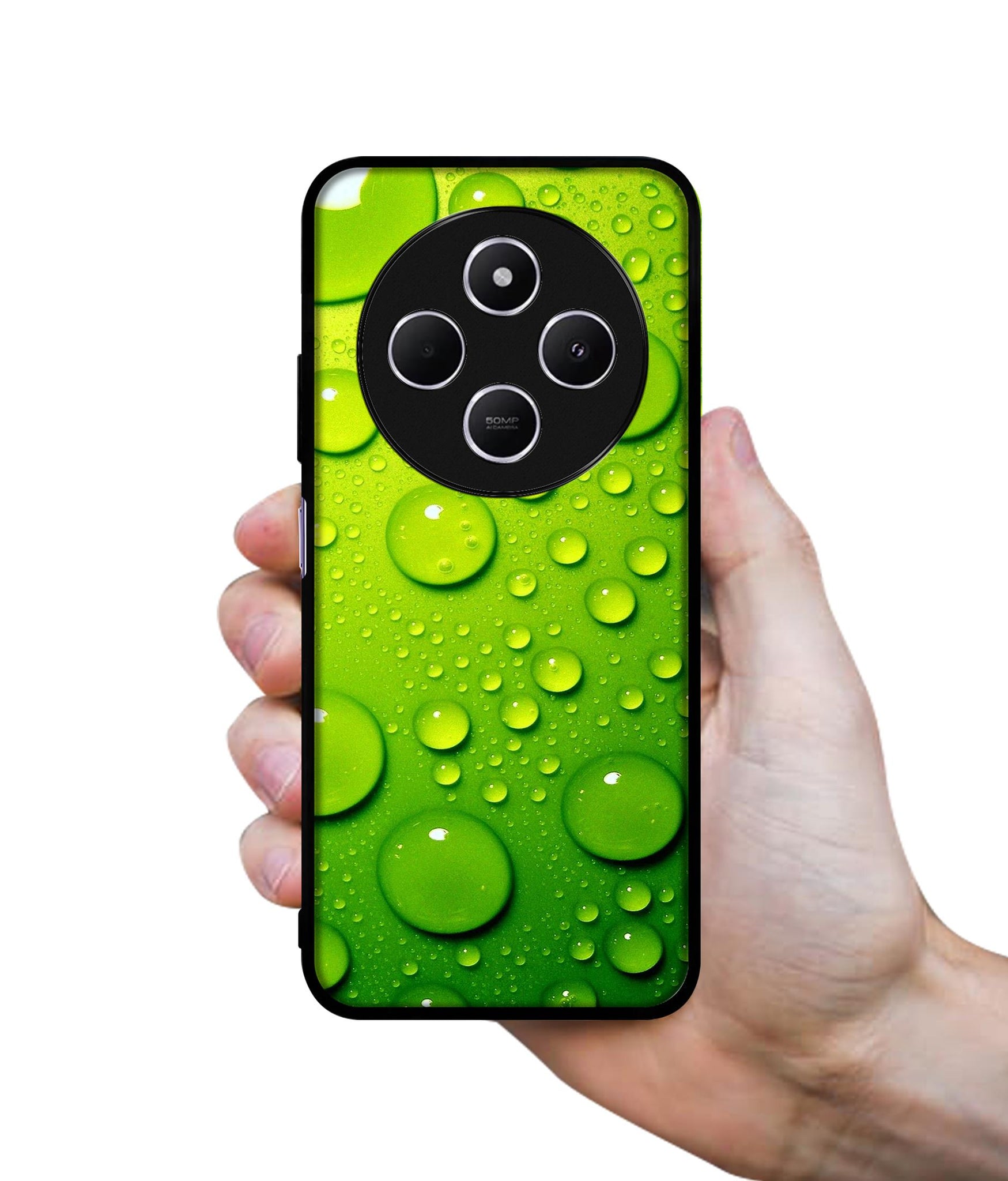Green Bubbles Design Designer 2D Printed Back Case Cover for Mi Redmi A4 5G / 14C 5G / 14R 5G / Poco C75 5G