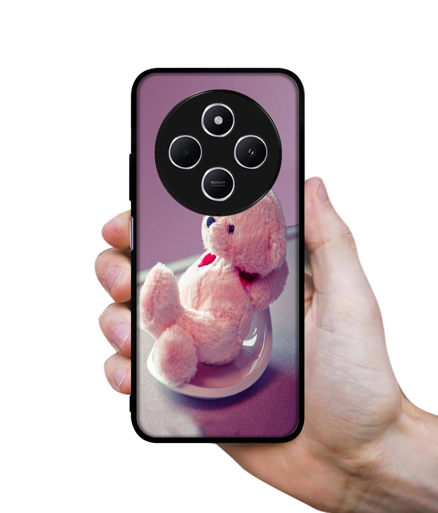 Cute Teddy Bear Design Designer 2D Printed Back Case Cover for Mi Redmi A4 5G / 14C 5G / 14R 5G / Poco C75 5G