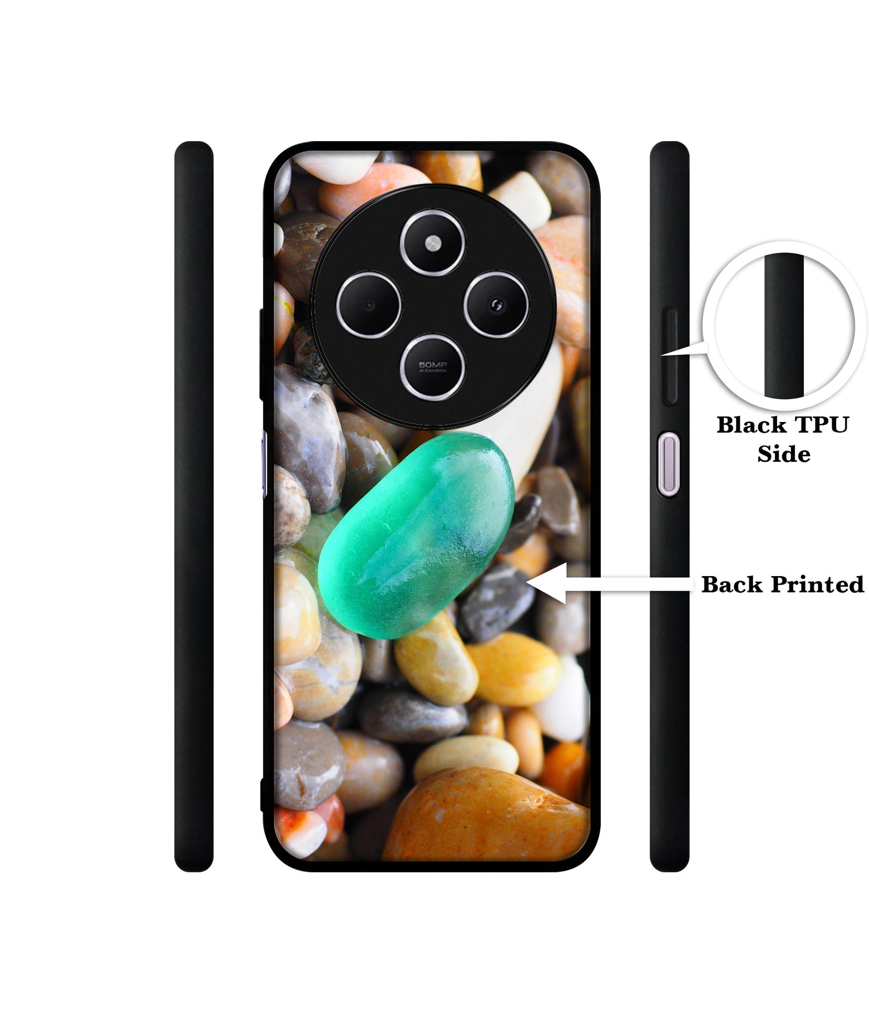 Sea Stones Design Designer 2D Printed Back Case Cover for Mi Redmi A4 5G / 14C 5G / 14R 5G / Poco C75 5G