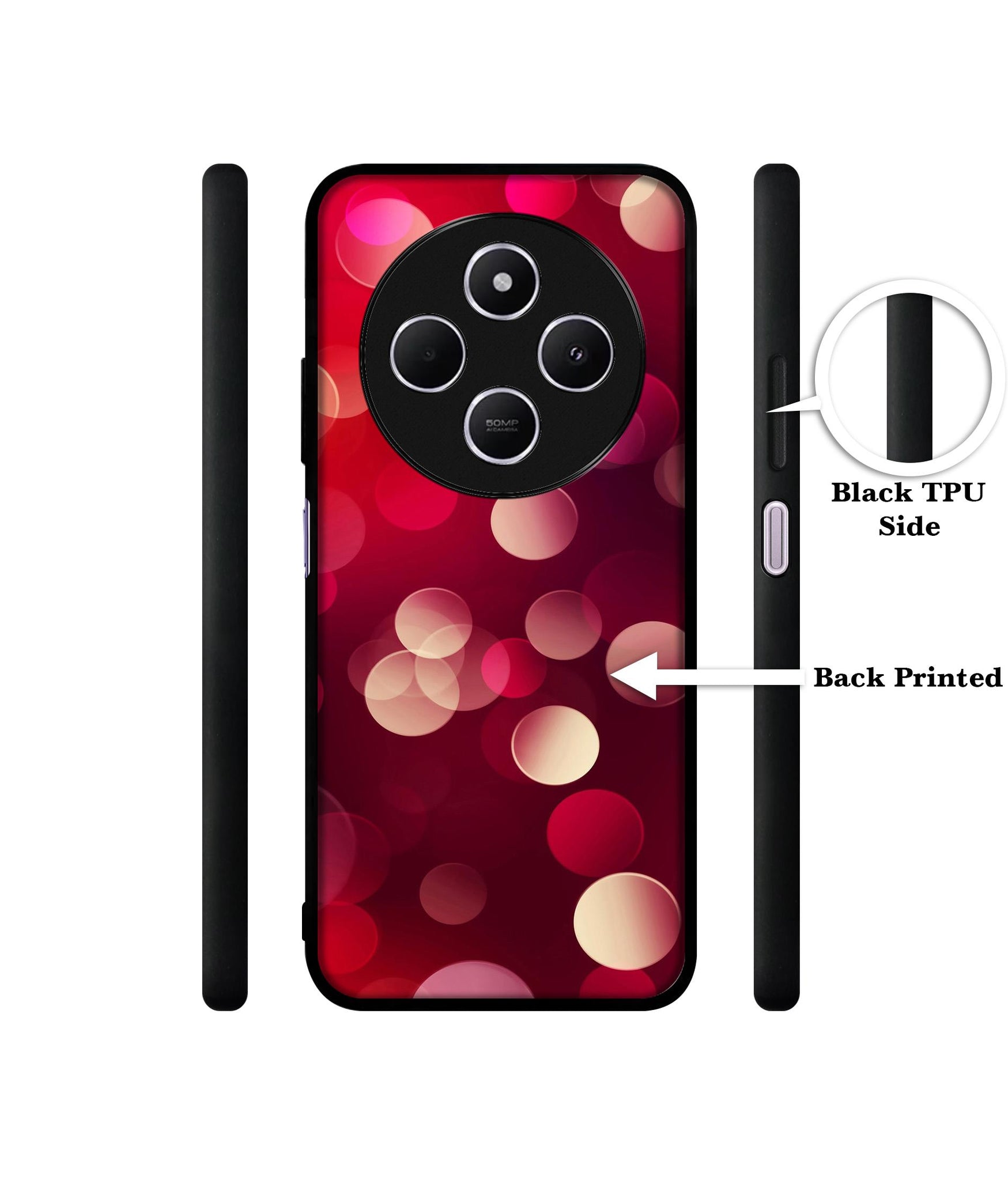 3D Circles Design Designer 2D Printed Back Case Cover for Mi Redmi A4 5G / 14C 5G / 14R 5G / Poco C75 5G