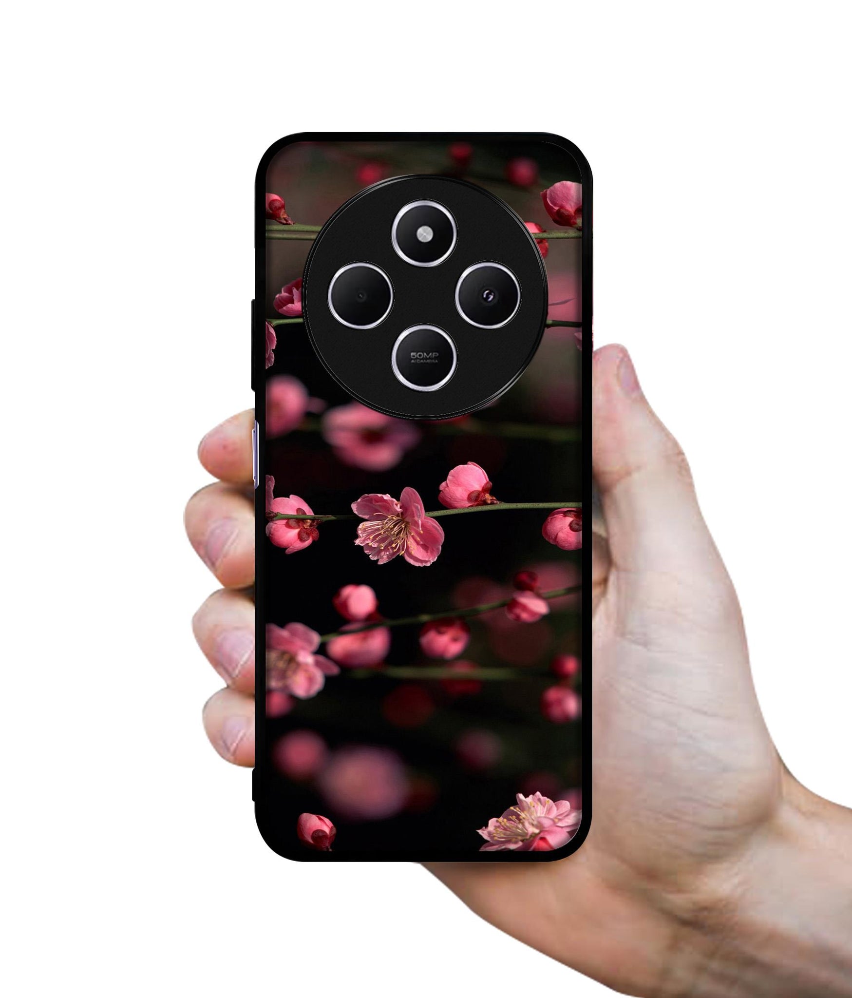 Pink Flowers Design Designer 2D Printed Back Case Cover for Mi Redmi A4 5G / 14C 5G / 14R 5G / Poco C75 5G