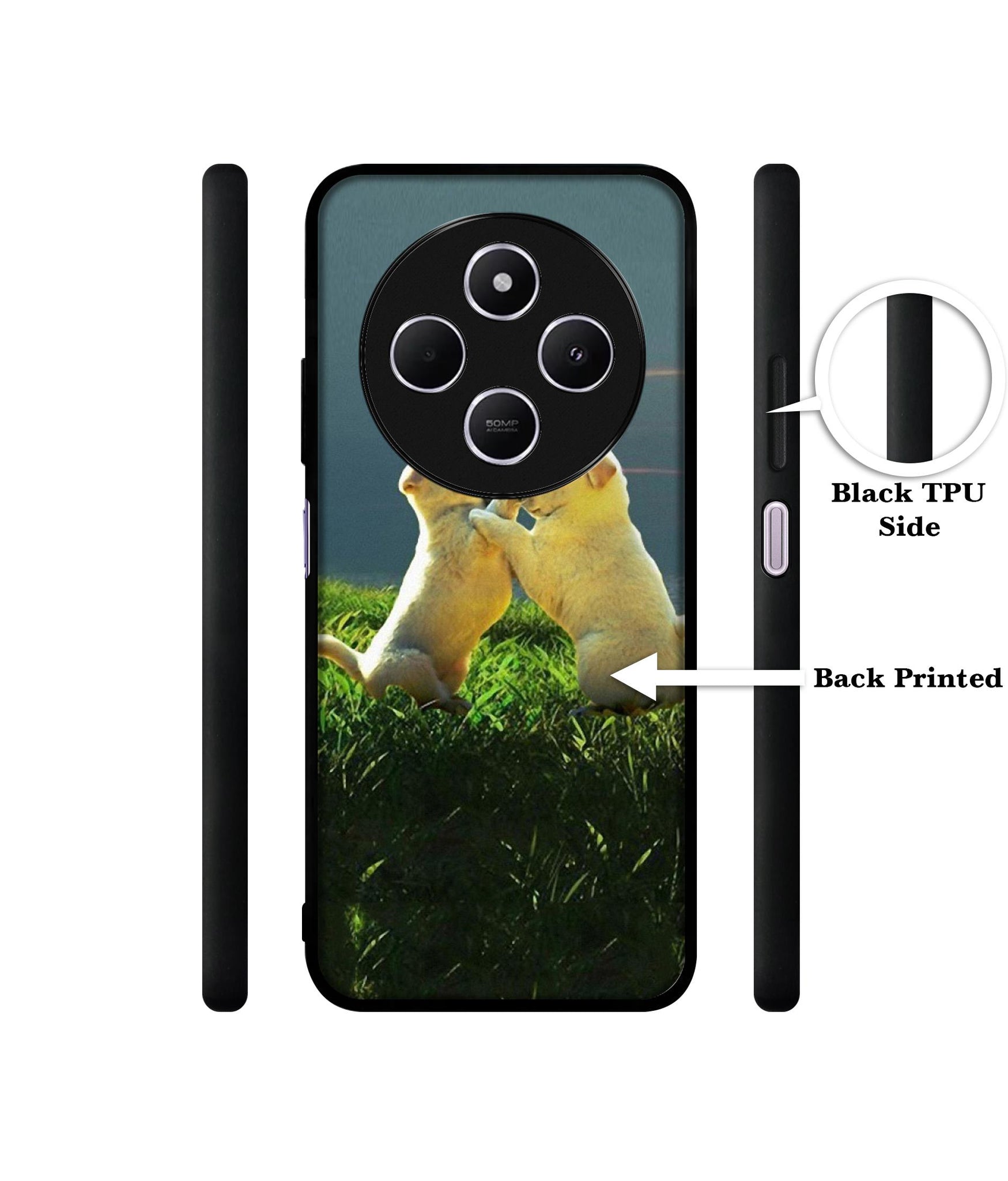Puppy Couple Sunset Design Designer 2D Printed Back Case Cover for Mi Redmi A4 5G / 14C 5G / 14R 5G / Poco C75 5G