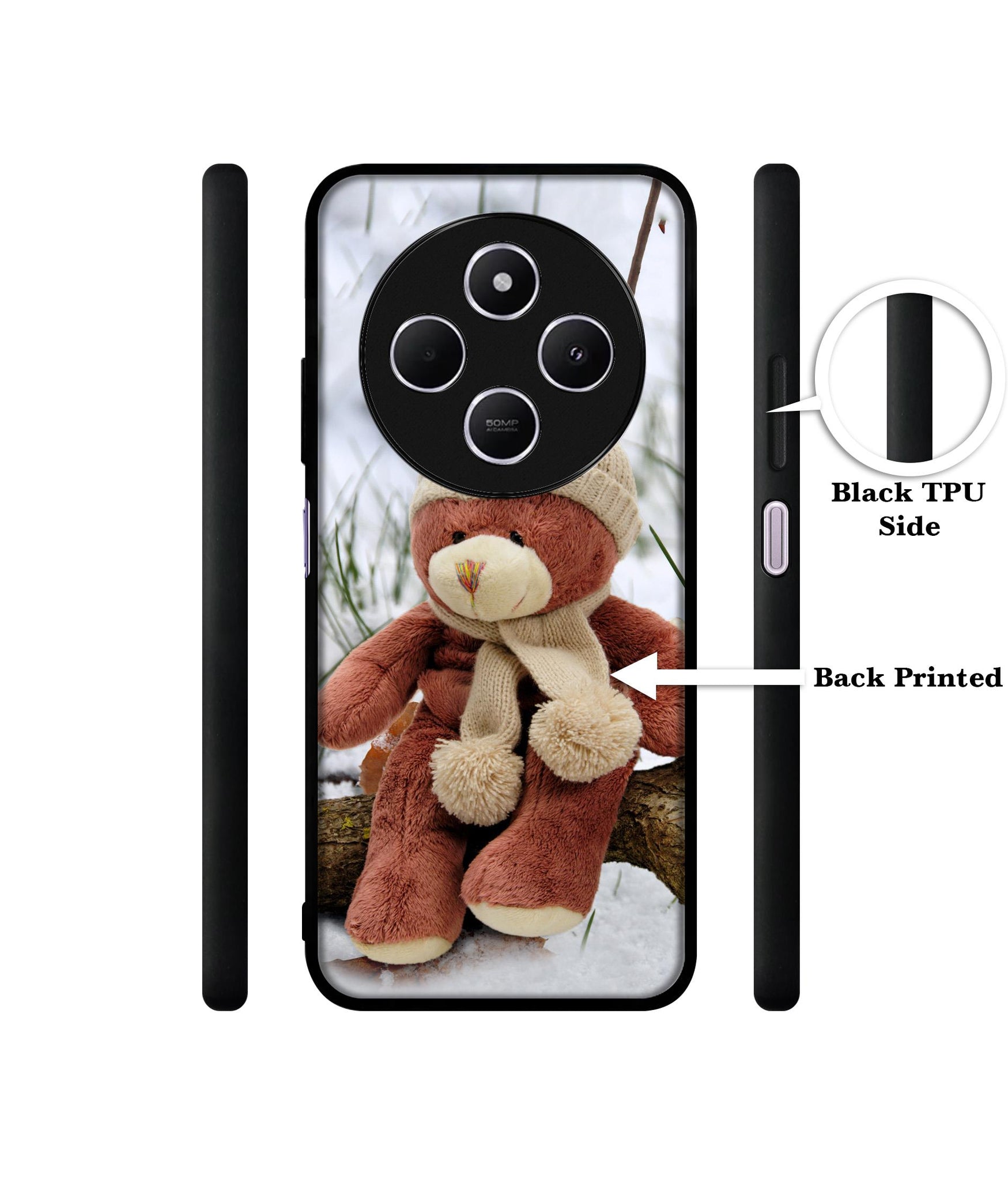 Woolen Bear Design Designer 2D Printed Back Case Cover for Mi Redmi A4 5G / 14C 5G / 14R 5G / Poco C75 5G