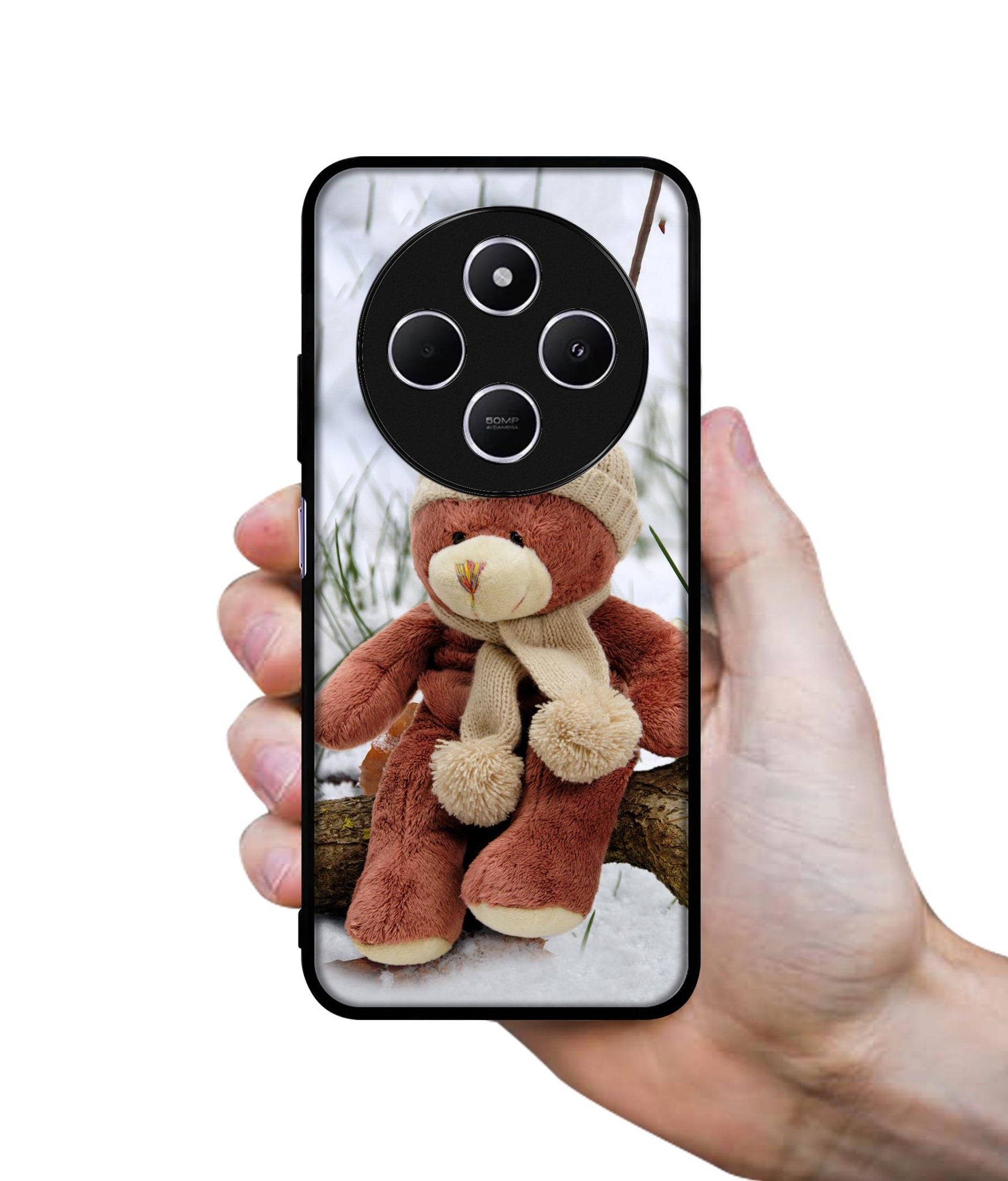 Woolen Bear Design Designer 2D Printed Back Case Cover for Mi Redmi A4 5G / 14C 5G / 14R 5G / Poco C75 5G