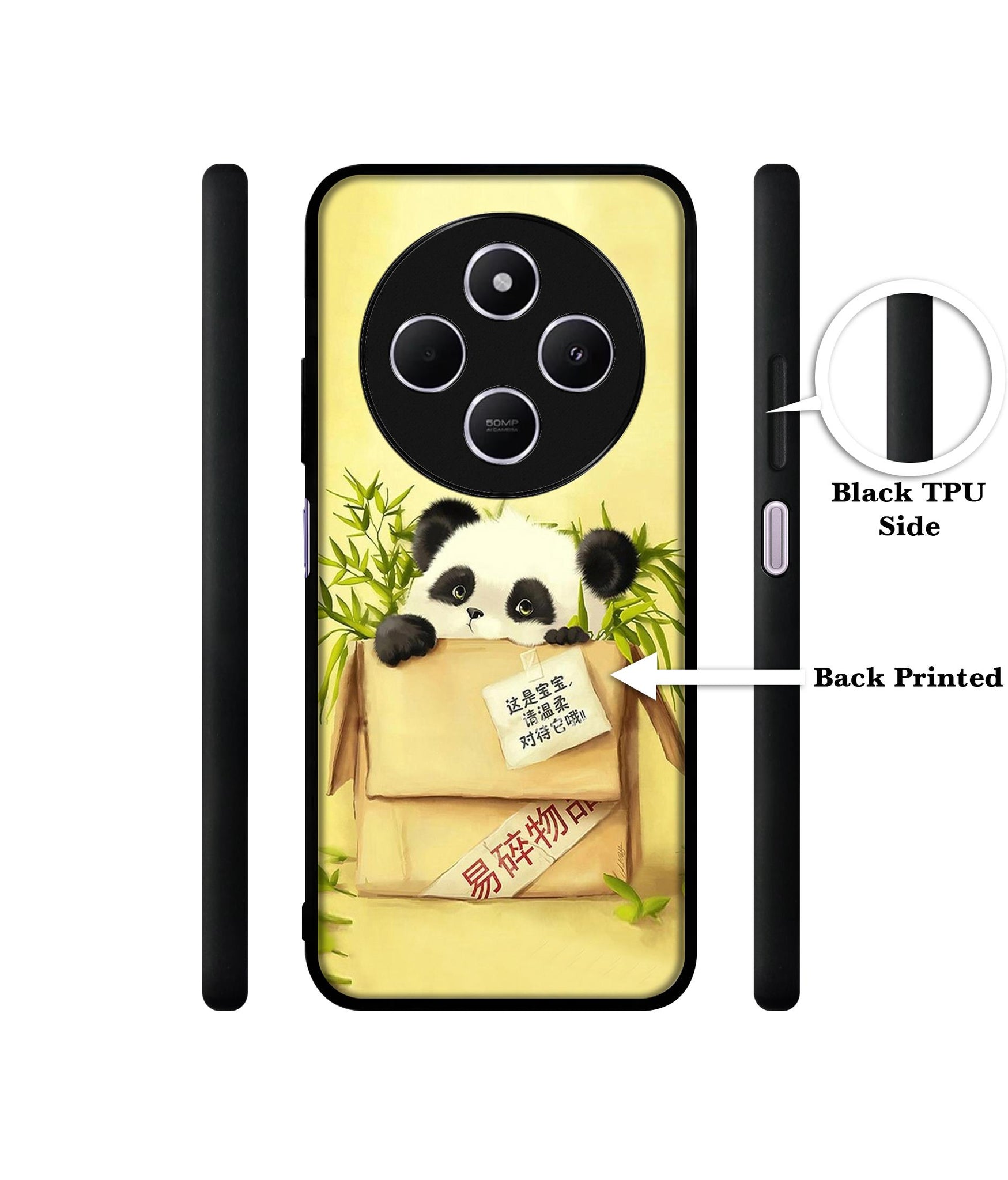 Panda In Box Design Designer 2D Printed Back Case Cover for Mi Redmi A4 5G / 14C 5G / 14R 5G / Poco C75 5G