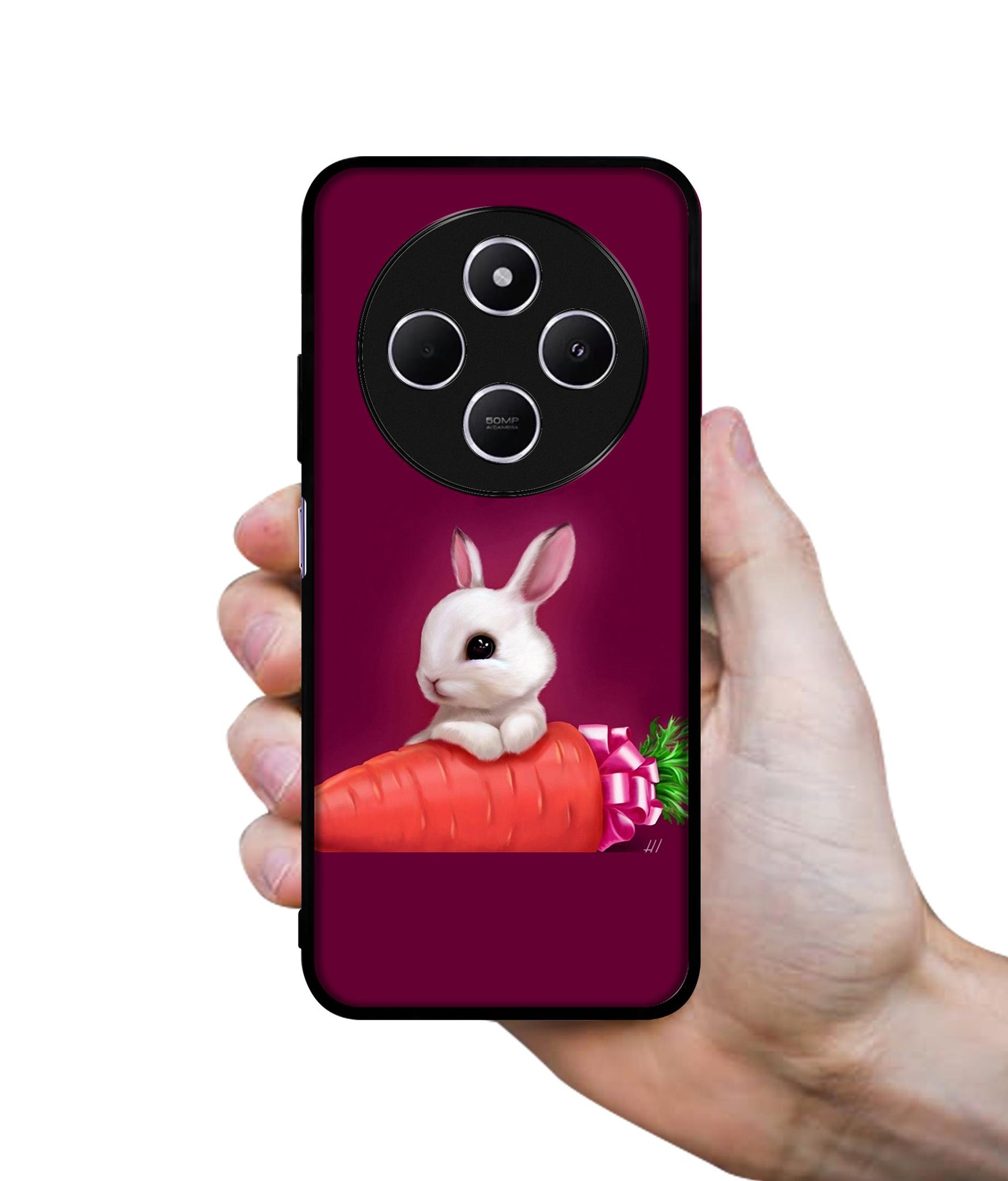 Bunny With Carrot Design Designer 2D Printed Back Case Cover for Mi Redmi A4 5G / 14C 5G / 14R 5G / Poco C75 5G