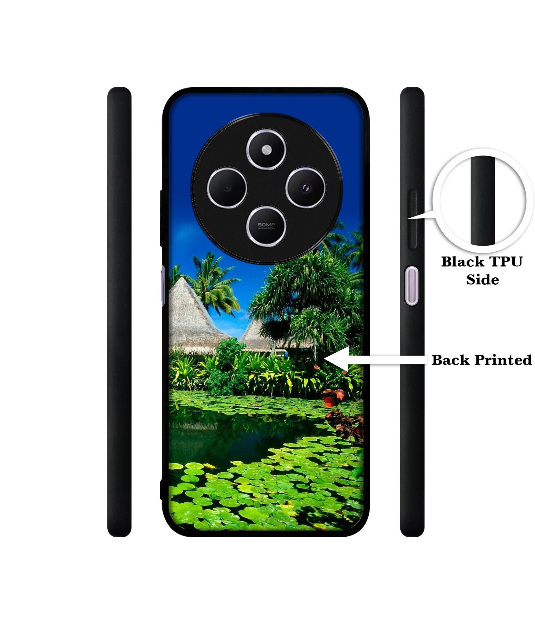 Tropics Water Design Designer 2D Printed Back Case Cover for Mi Redmi A4 5G / 14C 5G / 14R 5G / Poco C75 5G