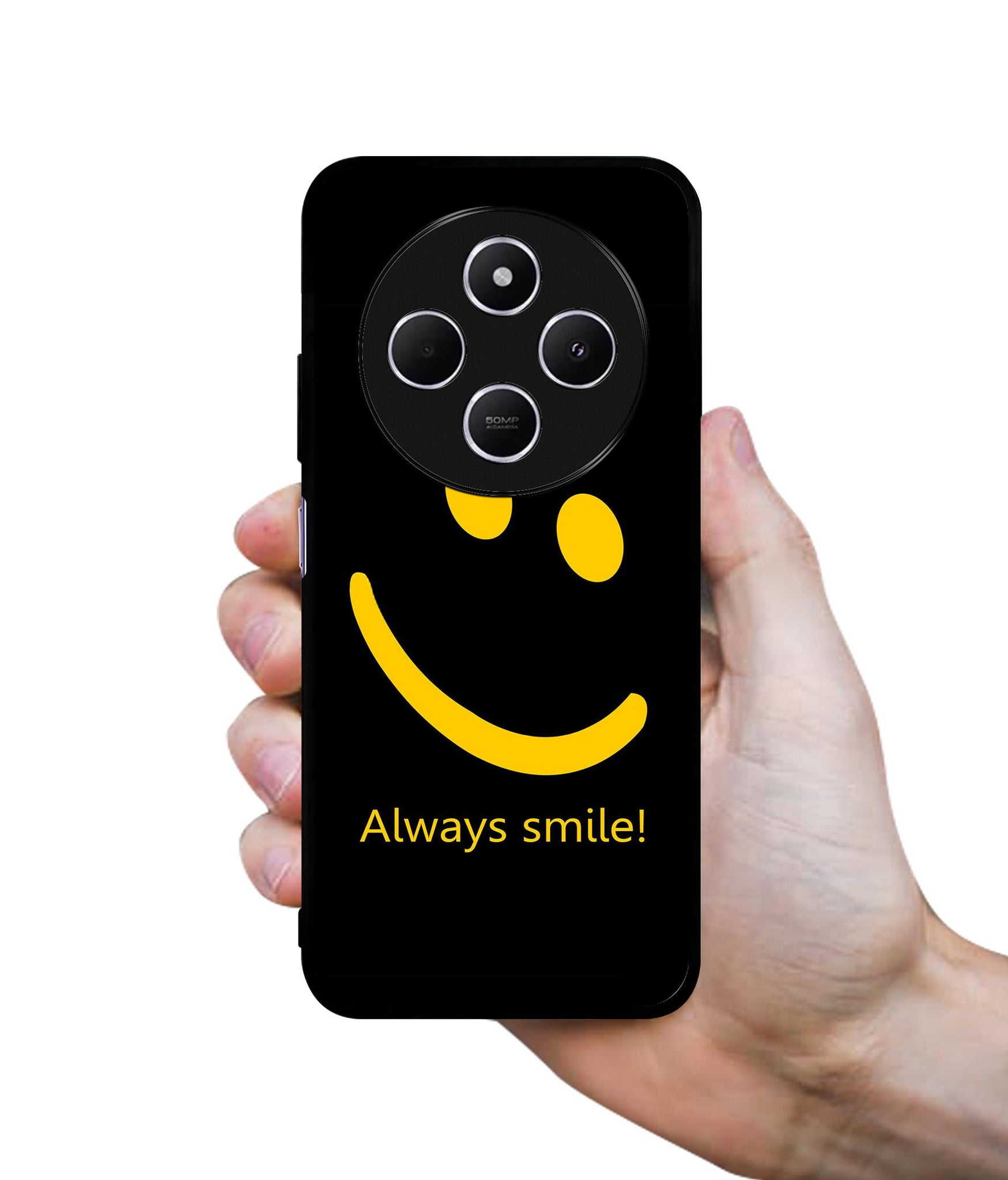Always Smile Quote Design Designer 2D Printed Back Case Cover for Mi Redmi A4 5G / 14C 5G / 14R 5G / Poco C75 5G