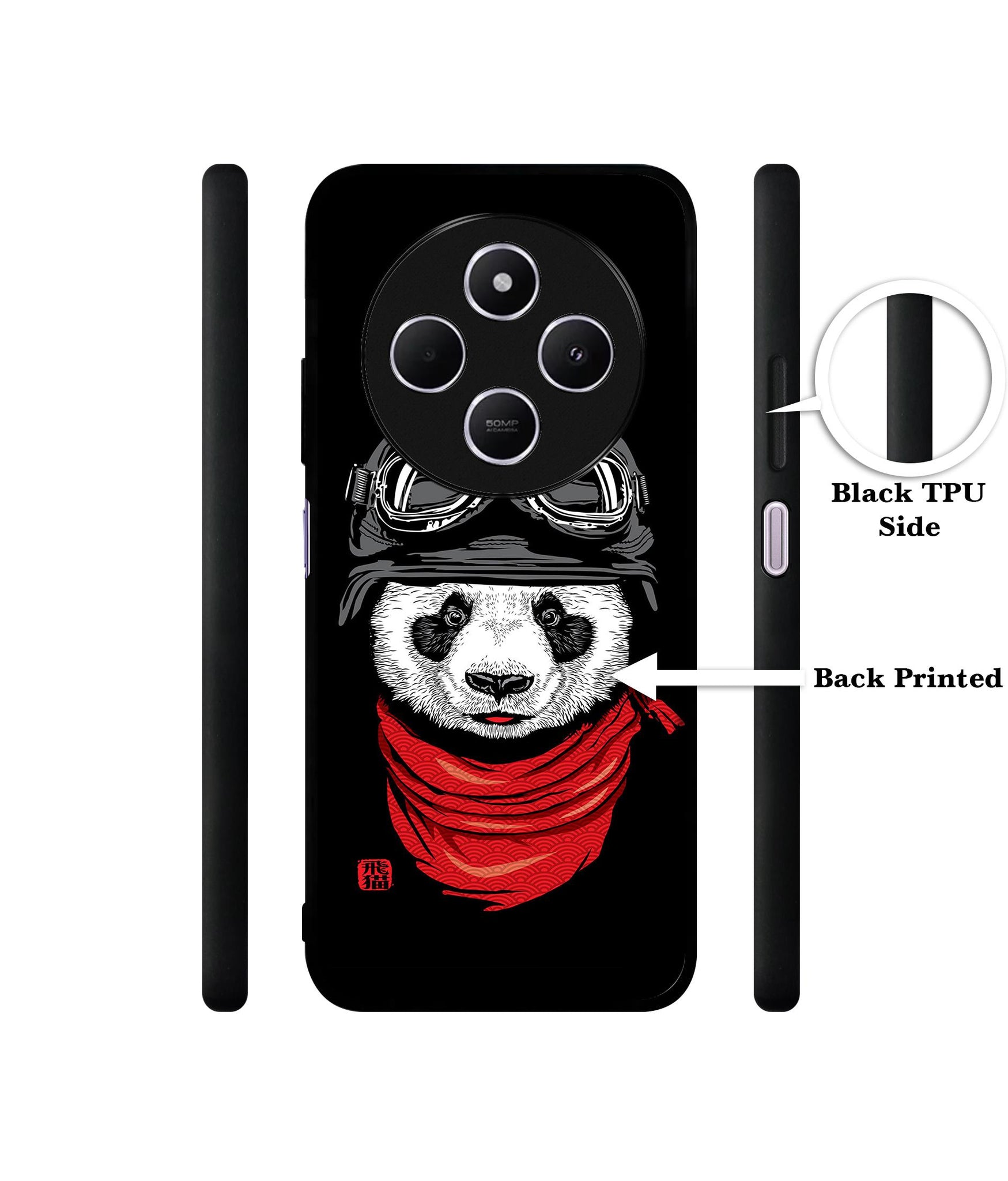 Biker Panda Design Designer 2D Printed Back Case Cover for Mi Redmi A4 5G / 14C 5G / 14R 5G / Poco C75 5G