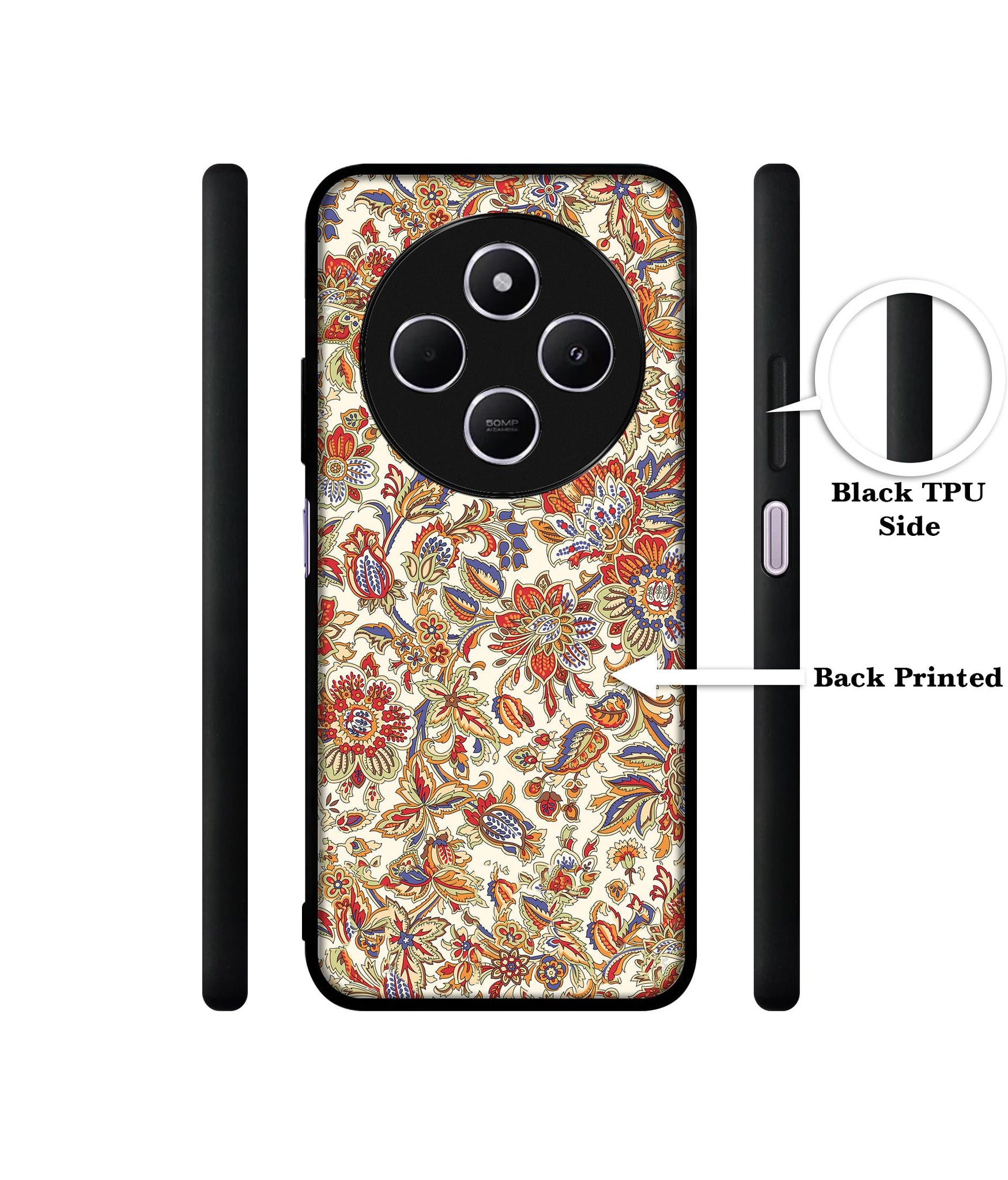 Floral Design Designer 2D Printed Back Case Cover for Mi Redmi A4 5G / 14C 5G / 14R 5G / Poco C75 5G