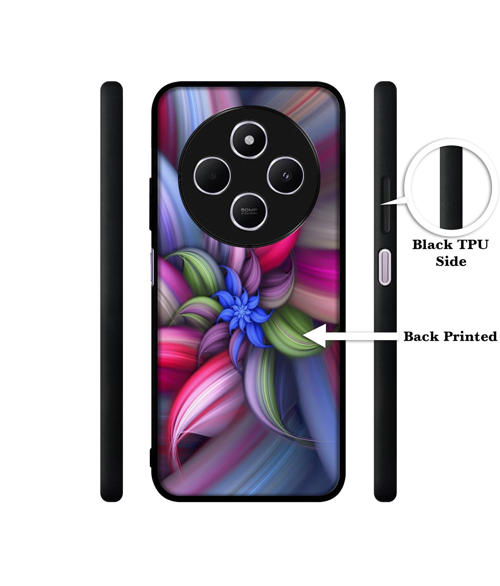 Colorful Flower Design Designer 2D Printed Back Case Cover for Mi Redmi A4 5G / 14C 5G / 14R 5G / Poco C75 5G