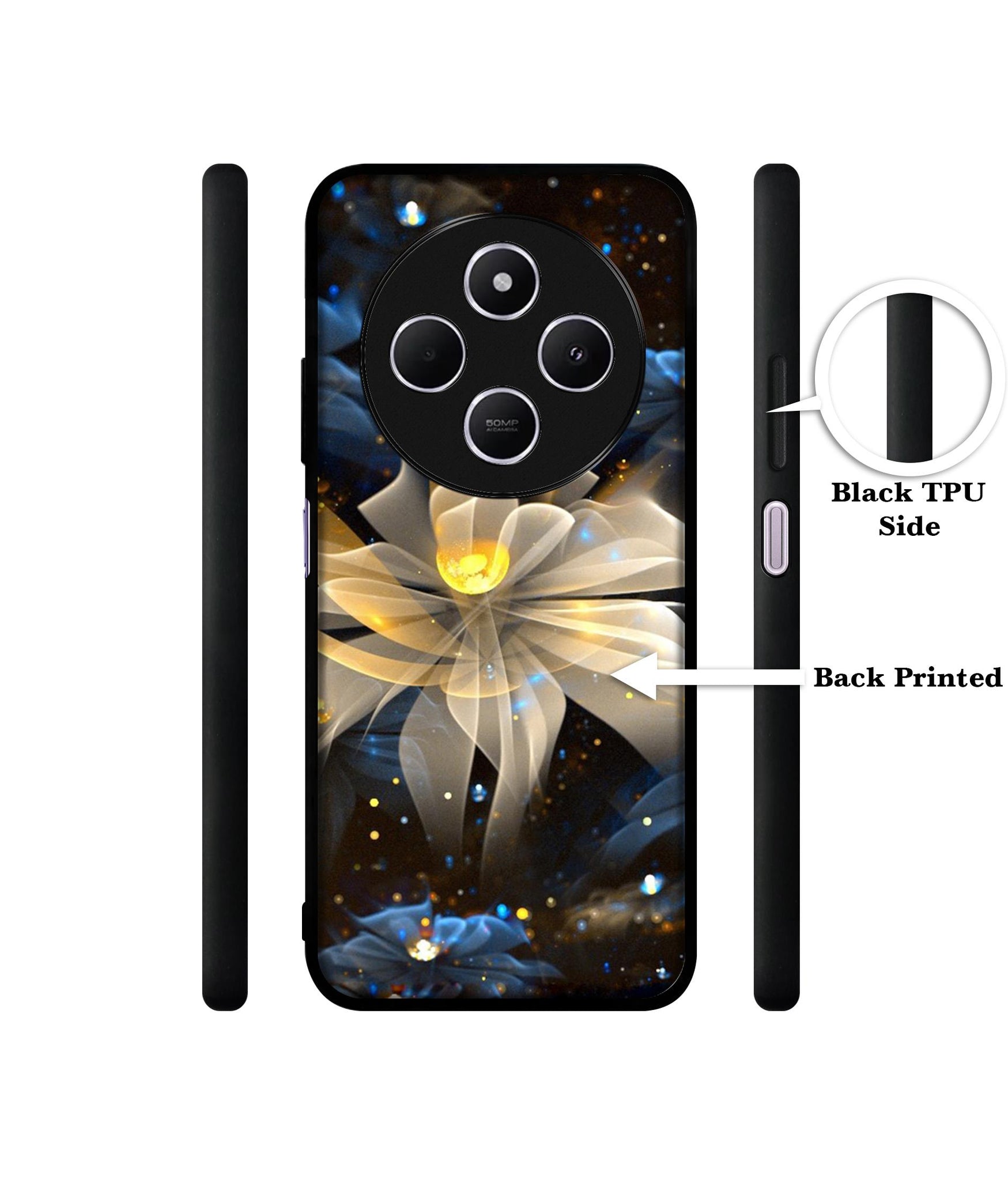 Art Flower Design Designer 2D Printed Back Case Cover for Mi Redmi A4 5G / 14C 5G / 14R 5G / Poco C75 5G