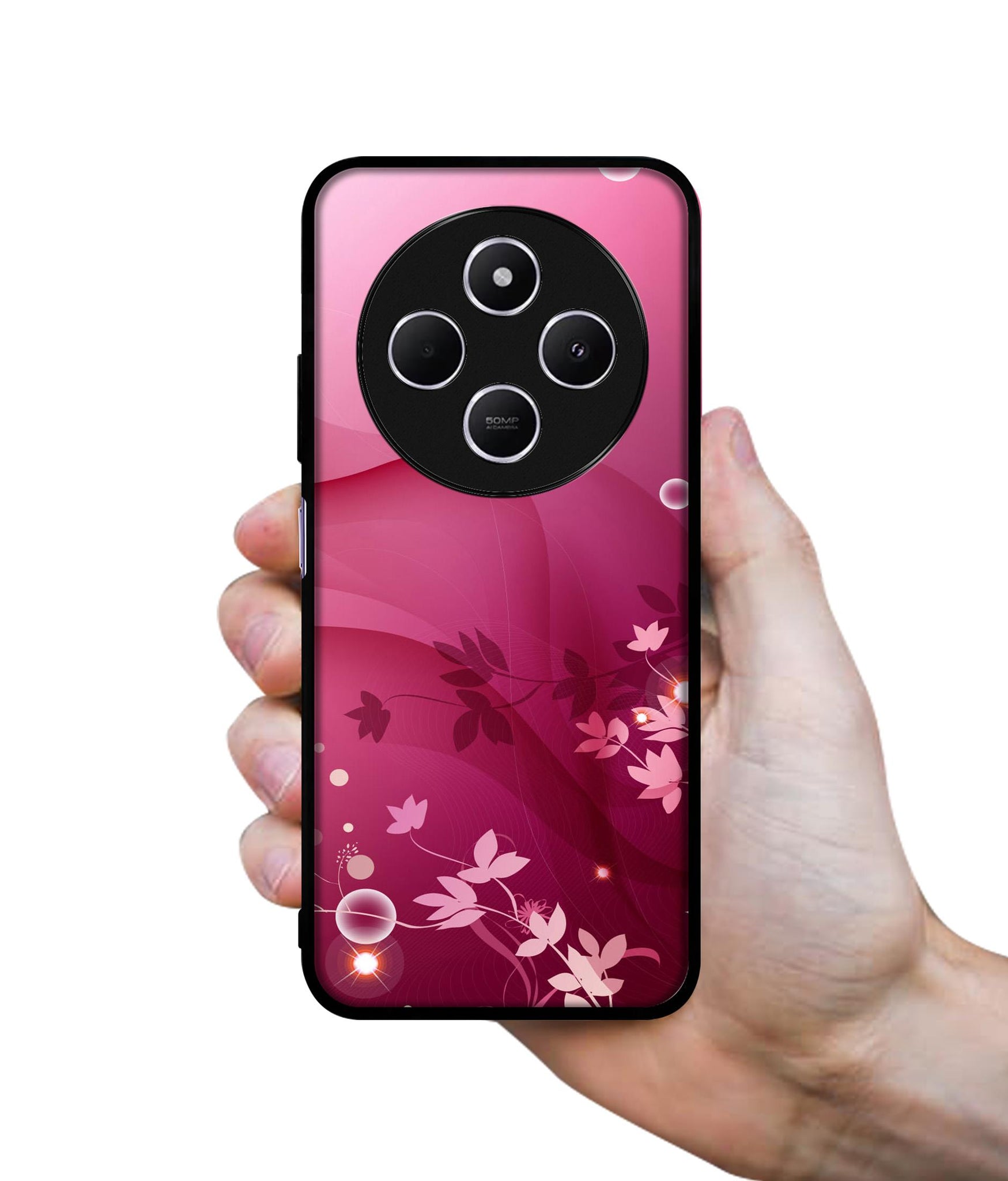 Pink Abstract Design Designer 2D Printed Back Case Cover for Mi Redmi A4 5G / 14C 5G / 14R 5G / Poco C75 5G